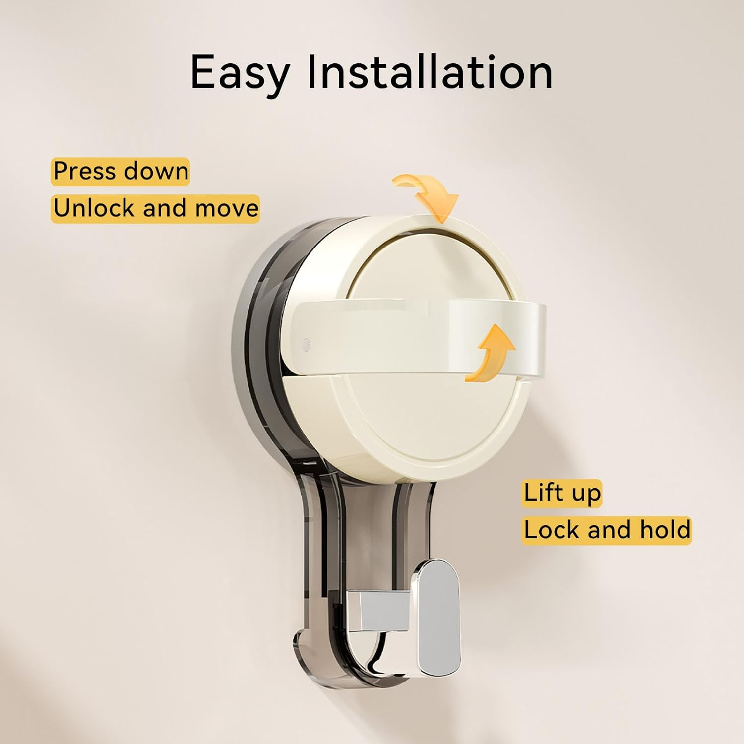 Suction Hooks No-Drill Bathroom Towel Hook for Towels, Robes, Coat, Hat, Kitchenware Waterproof Traceless Wall Hooks for Bathroom Kitchen Bedroom (3 Packs) image number 3