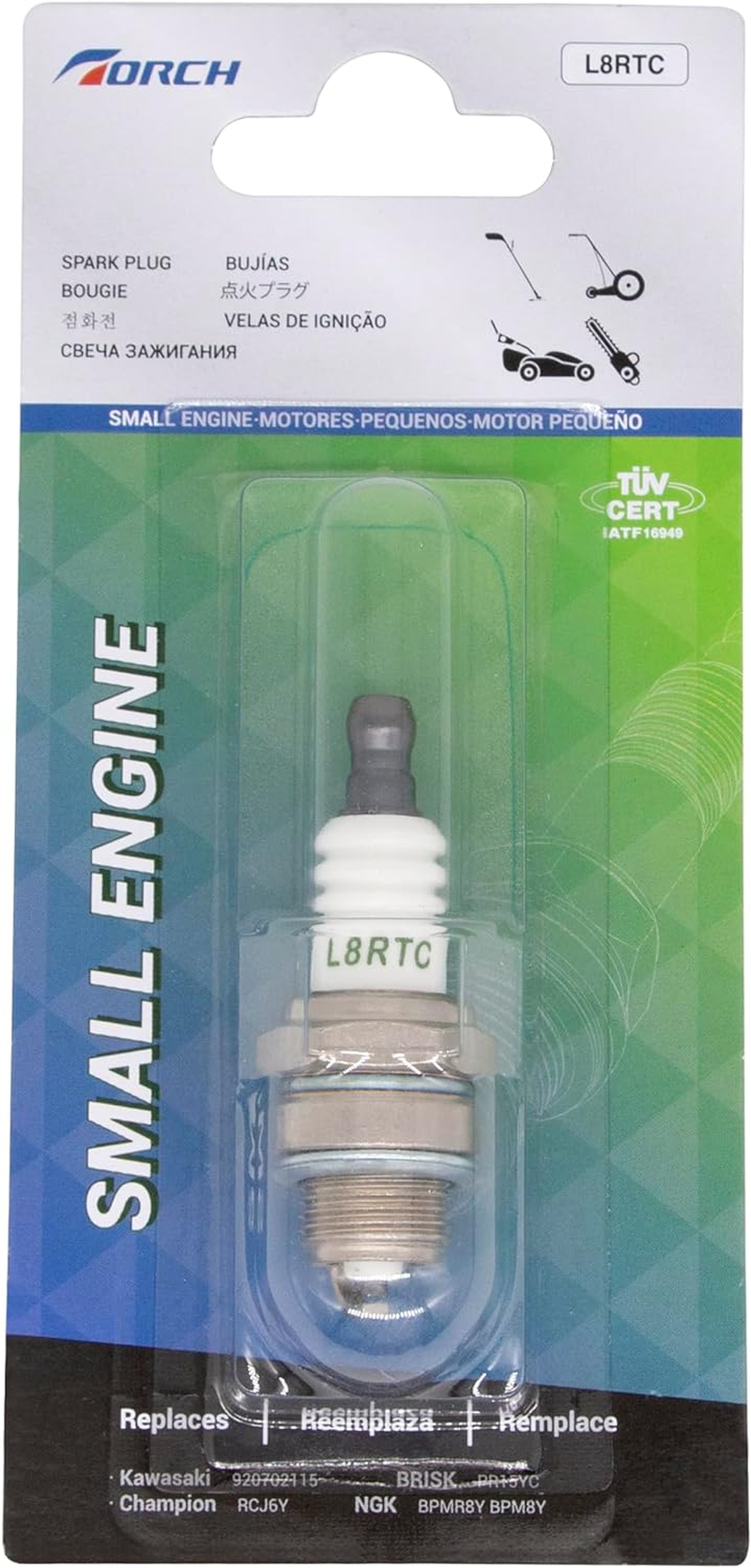 2PK TORCH L8RTC Spark Plug Replace for NGK BPMR8Y BPM8Y, Champion RCJ6Y, Kawasaki 920702115, OEM image number 3