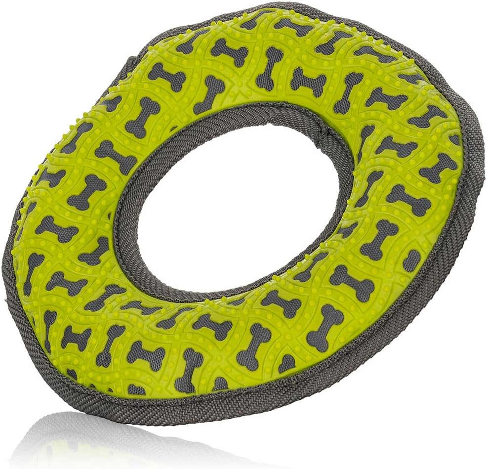 Knuffelwuff Dog Toy Frisbee Made of Rubber and Fabric - Grippy, Tooth-Friendly and Strengthening Binding - Ideal for Play and Conditioning Training for All Large and Small Dogs Bpa-Free image number 2