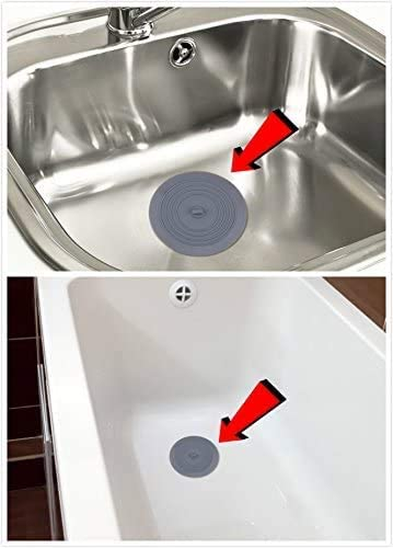 Silicone Tub Stopper 2 Pack, Luxerlife Premium Bathtub Drain Stopper, One of the Best Sealing Sink Stopper, Upgraded Drain Plug for Kitchens, Bathrooms and Laundries (6 Inches) (White&Grey) image number 6