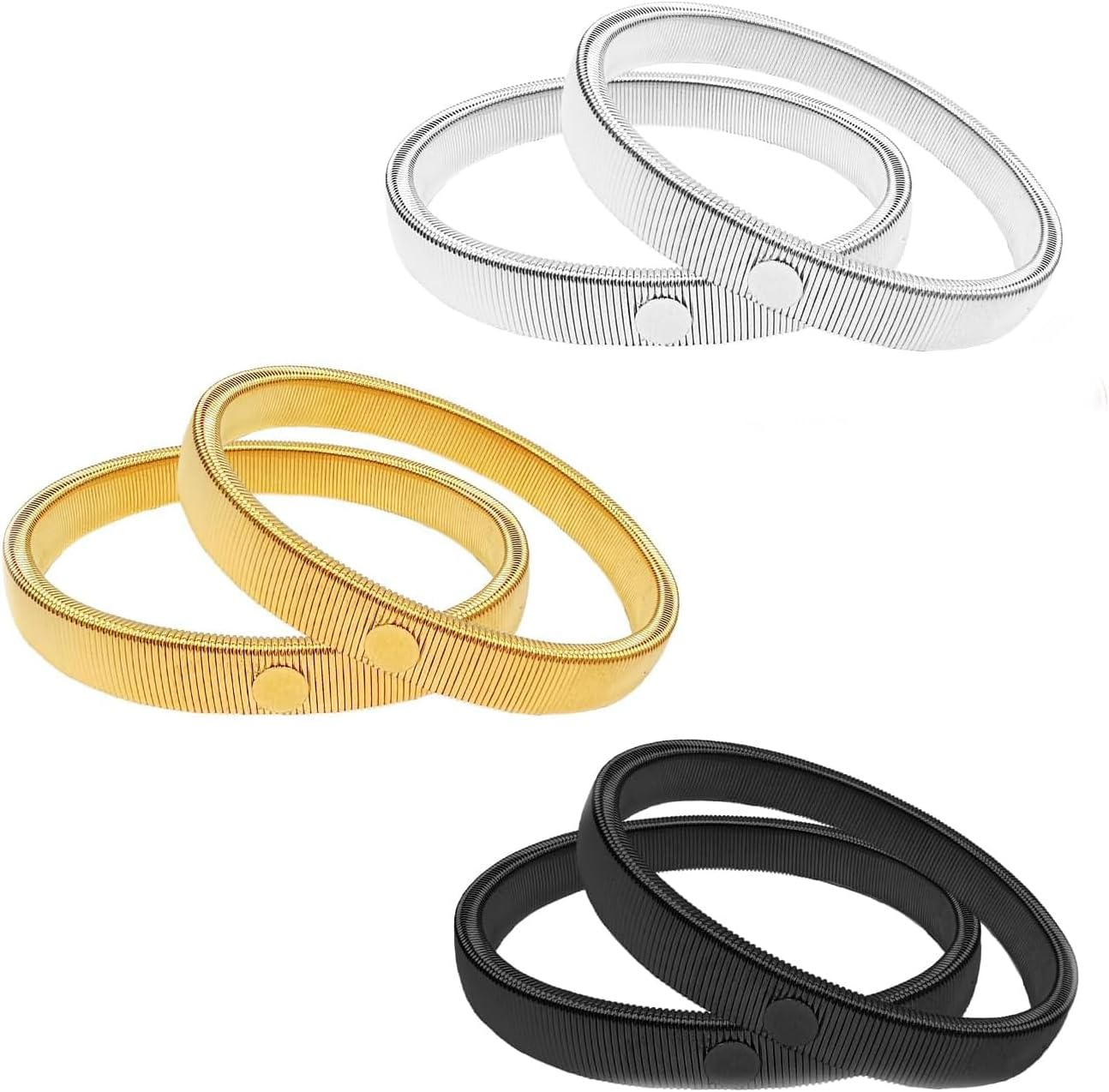 3 Pairs Shirt Anti-Slip Sleeve Holders，Sleeve Garters，Stretchy Metal Armbands，Fixing Long Sleeves for Men Women image number 3
