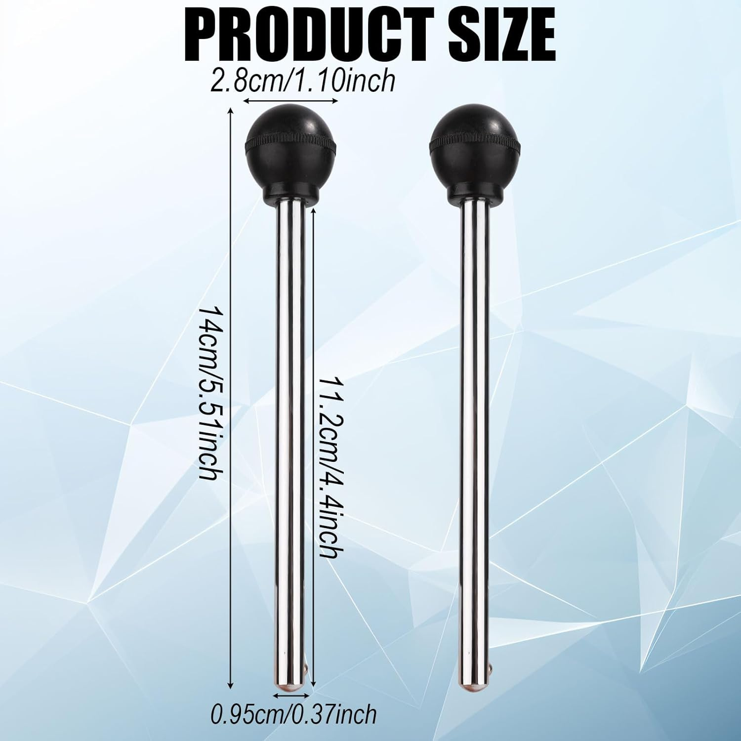 2Pcs Weight Stack Pin, 3/8In Diameter 4.4In Locking Space round Durable Heavy Duty Weight Machine Pin Gym Pin Exercise Machine Accessories for Commercial Gym Family(Black, Silver) image number 2