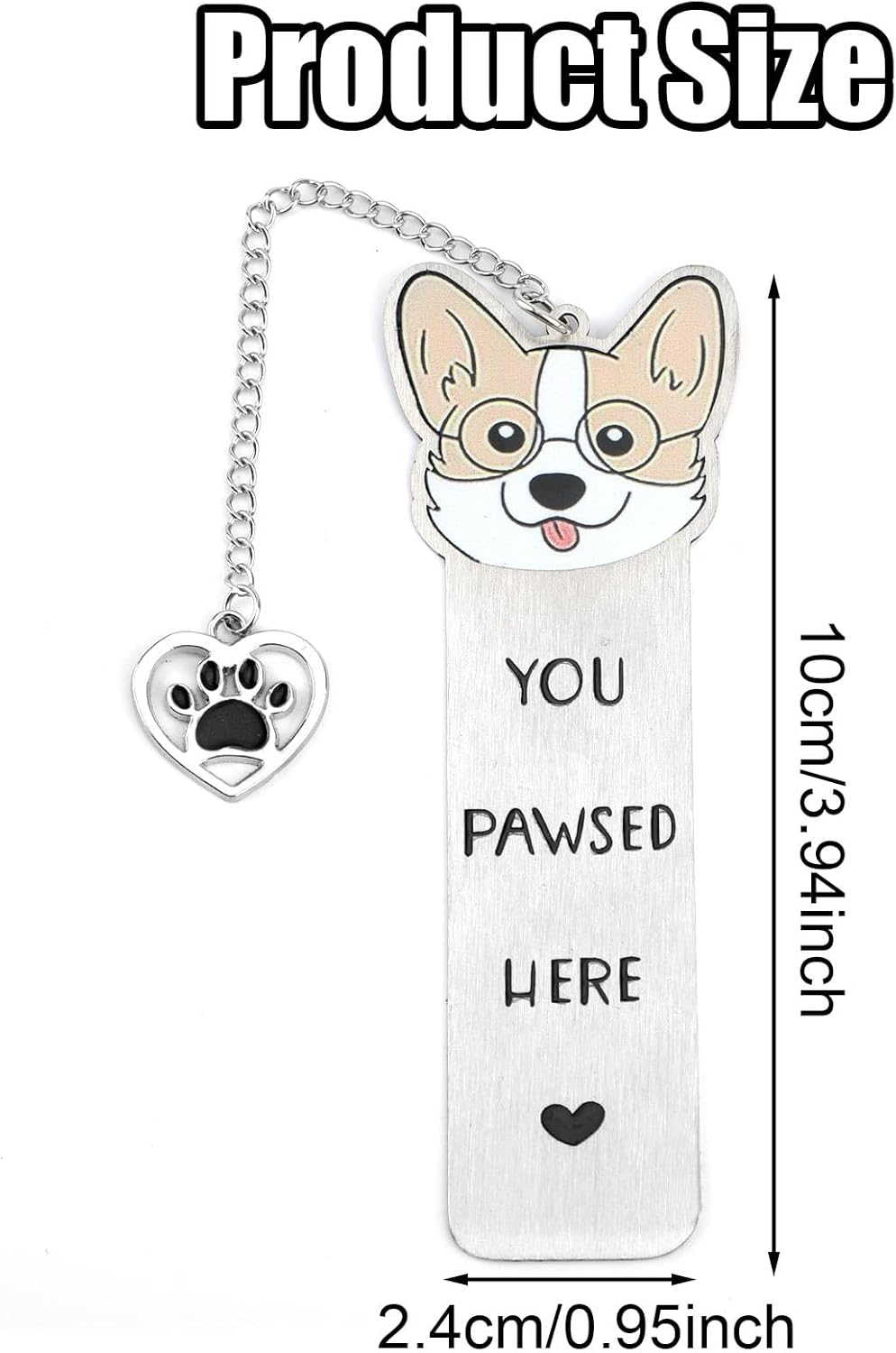 Corgi Dog Bookmark, Cute Metal Corgi Bookmark for Women You Pawsed Here Bookmark Funny Dog Lover Gifts Corgi Gifts for Women Men Reading Birthday (Style 1) image number 2