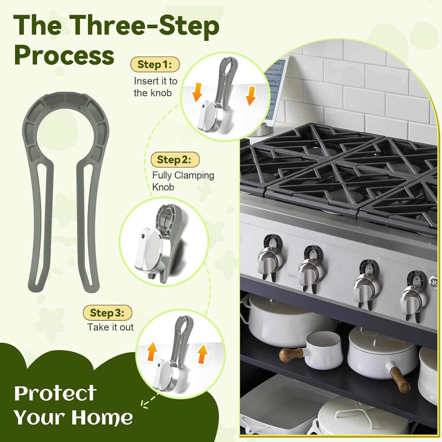 Shuoteng Stove Knob Safety Locks, 6 Pack Plastic Baby Proof Stove Knob Gas Stove Knob Lock Clips, Gas Stove Knob Lock Child Proofing Oven Knob, Child Safety Cover for Gas Oven Knobs