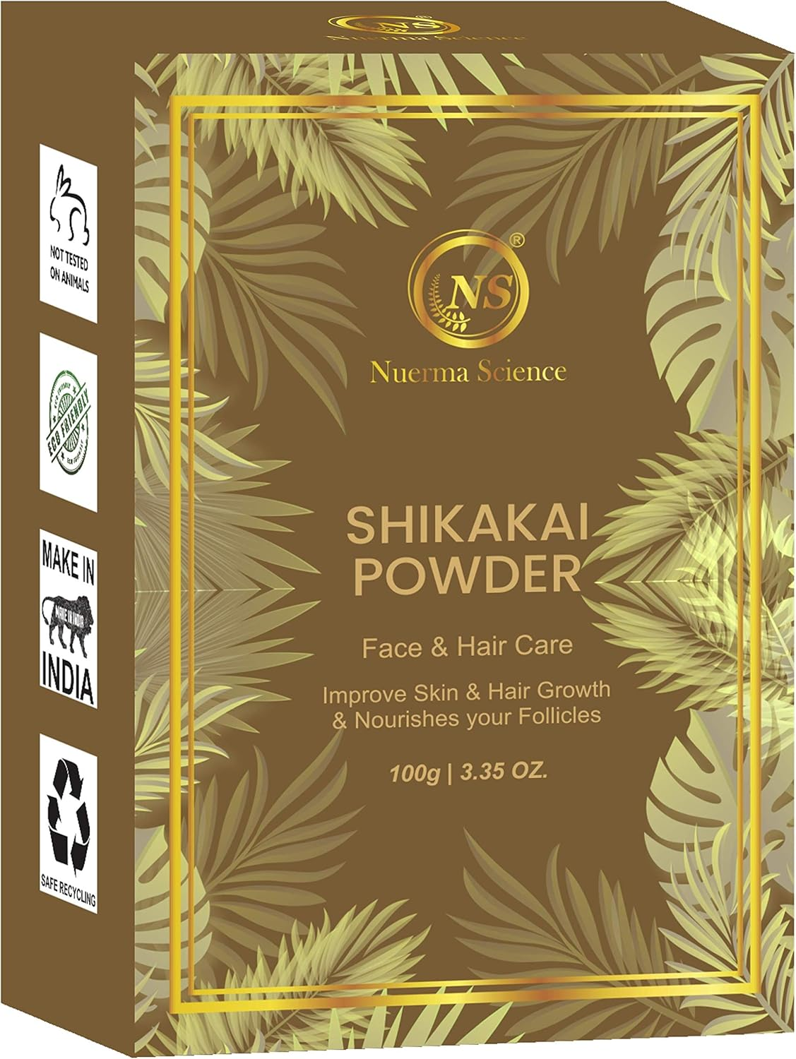 Nuerma Science Organic Shikakai Powder (Acacia Concinna) for Hair Cleaning, Conditioning & Complete Hair Care - 100 GM image number 1