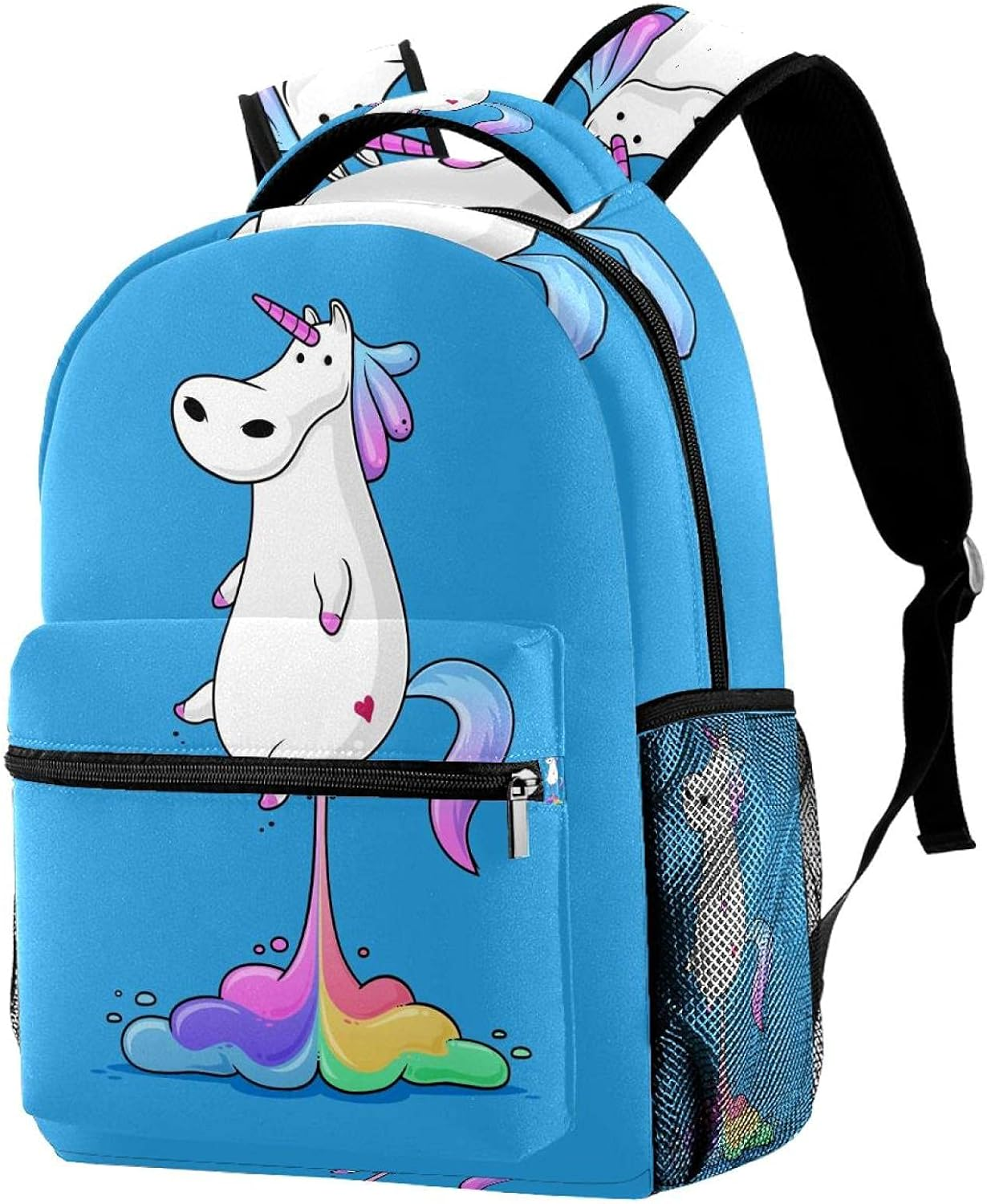 Cute Funny Unicorn Farting Rainbow Backpack Students Shoulder Bags Travel Bag College School Tote Backpacks image number 4