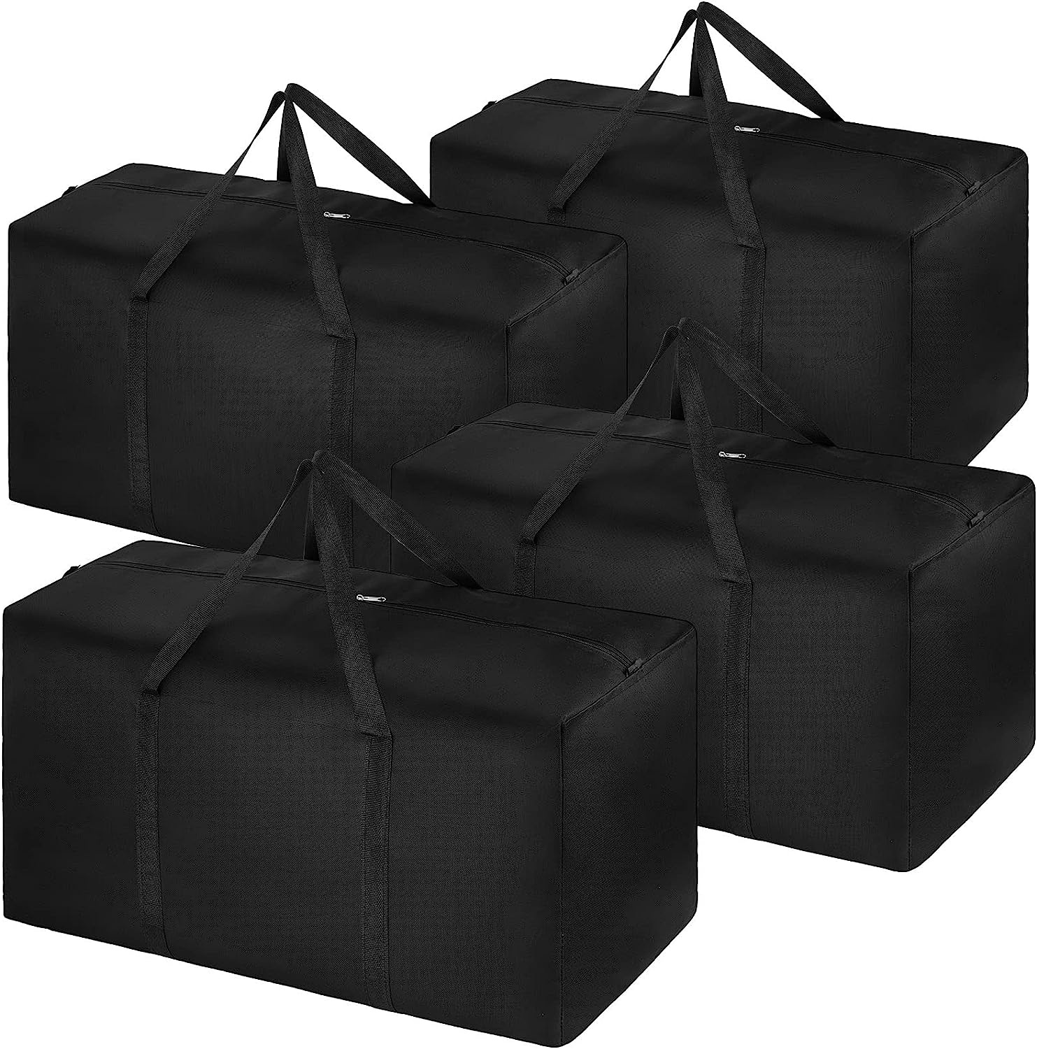 4 Pack 110L Extra Large Travel Duffle Bag, Foldable Waterproof 600D Oxford Cloth Heavy Duty Holdall Bags for Men Women, Strong Moving Boxes for House, Luggage Bags, Grey, XL, Travel