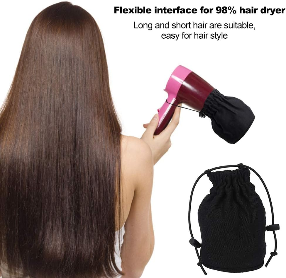 TOUISEDGI Hair Dryer Diffuser Wind Cover for Short Long Hair Drying Accessories Black Nylon image number 2