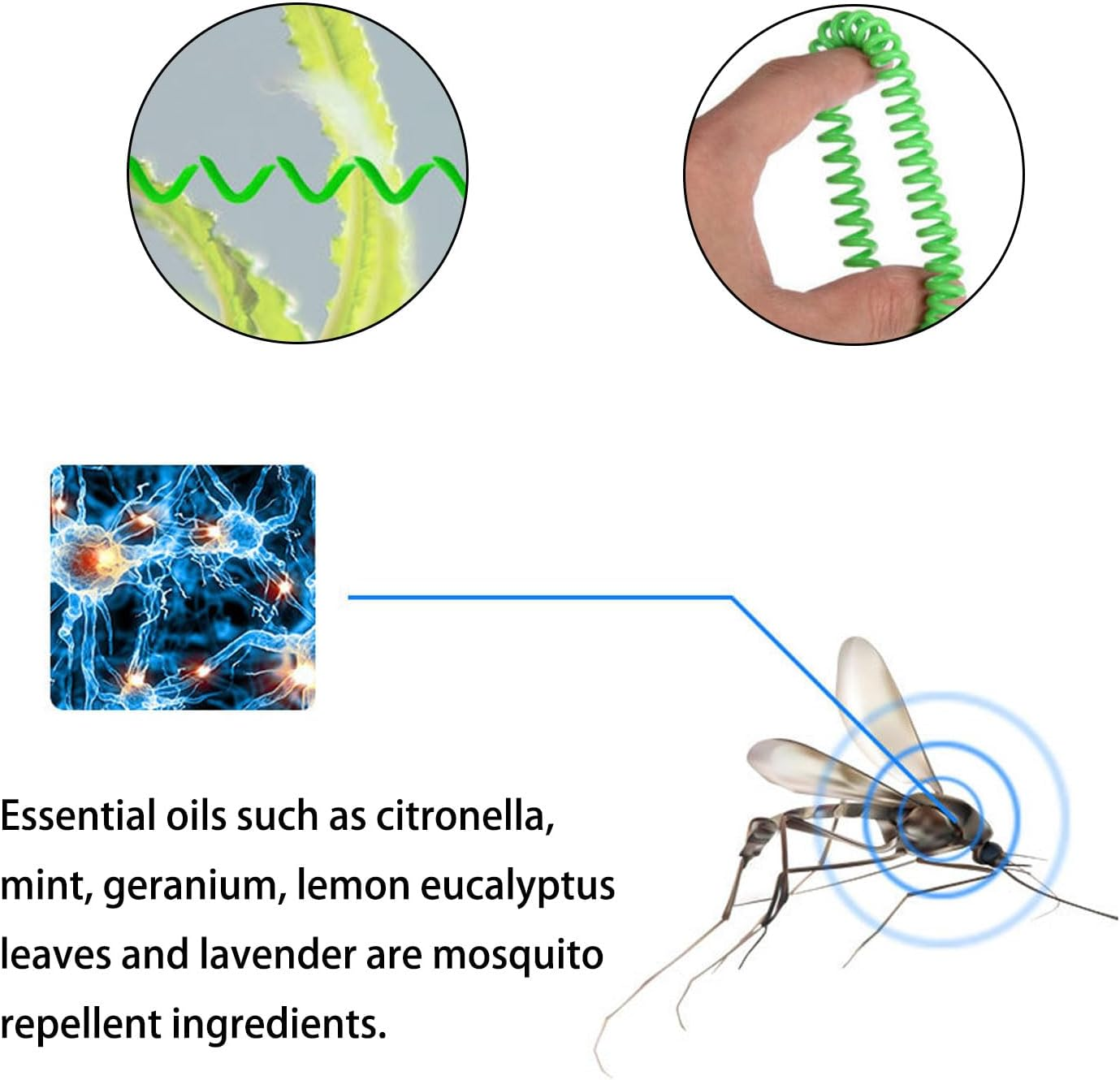 10 Pack Mosquito Repellent Bracelet, Natural Deet-Free Insect Repellent Wristbands, Adjustable Mosquito Bands,Suitatble for Outdoor Camping Hiking,Kids,Adults image number 4