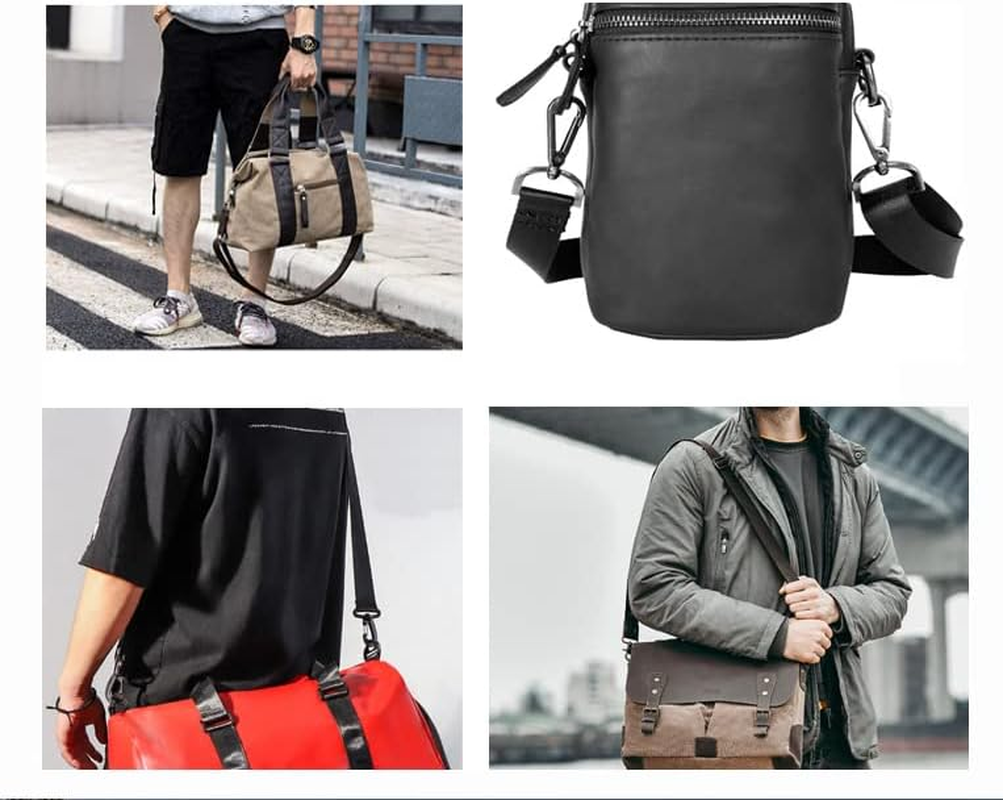 2 PCS 59" Bag Shoulder Strap,Double Buckle Universal Replacement Shoulder Strap, Adjustable Single Shoulder Strap with Metal Swivel Hook,For Laptop Bag/Crossbody Bag/Luggage Bag/Camera (Black)