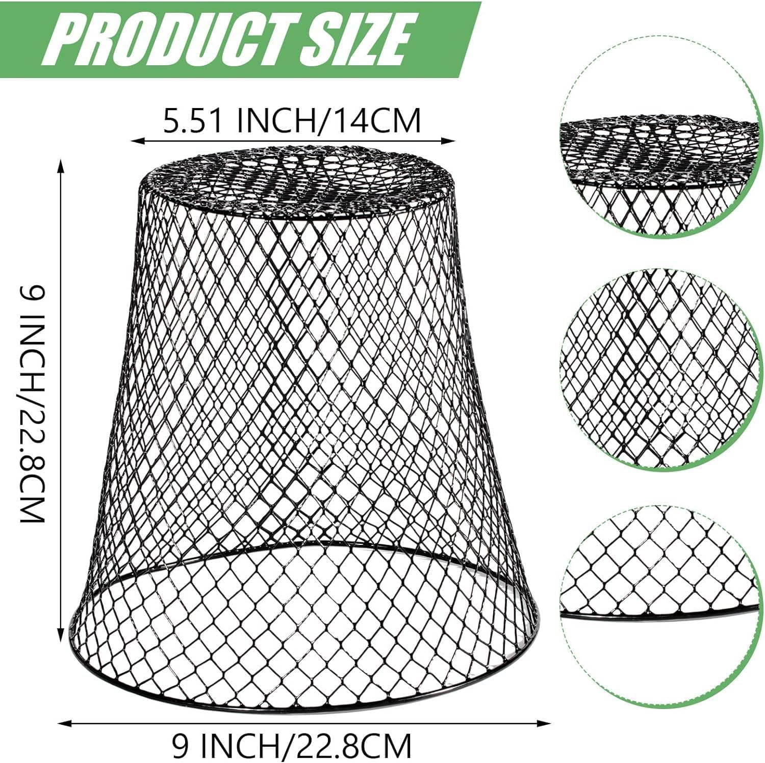 Cozioz 5 Pack Heavy Duty Chicken Wire Plant Cloche with 5 Ground Stakes &ndash; Metal Garden Netting Plant Cover to Protect from Rabbits, Chickens, Birds, and Squirrels image number 2