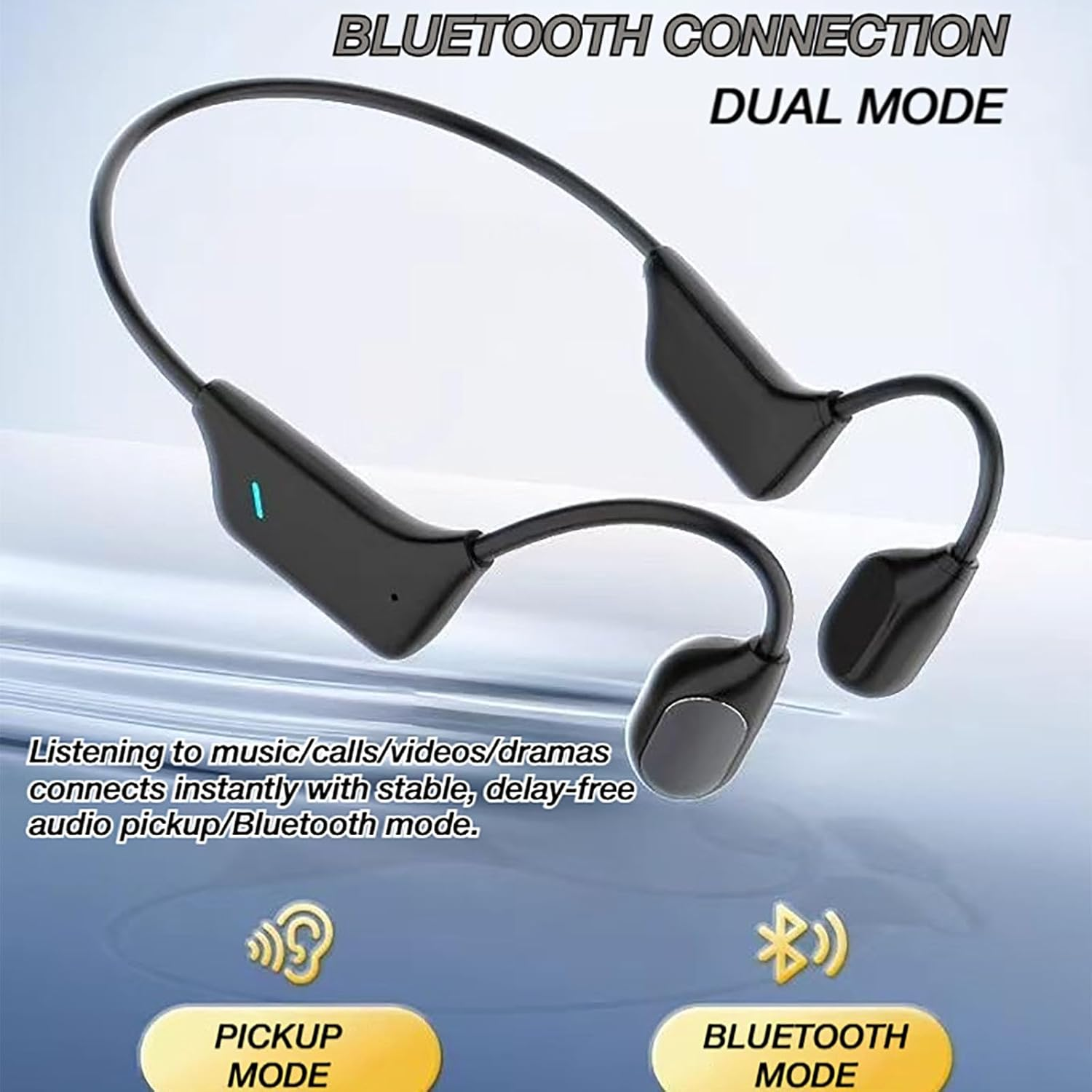 Bone Conduction Smart Hearing Aid Bluetooth Earphones, Wireless Bone Conduction Hearing Aid, Waterproof Bones Conduction Earbuds 10H Playtimes for Conversation, Hiking, Cycling, Gym