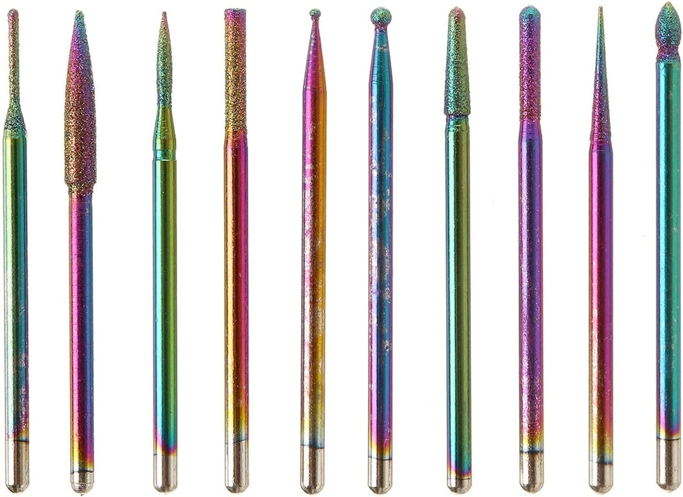 10Pcs Nail Art Color Tungsten Carbide Grinding Drill Bits Electric Nails Machine Bit Grinding Head Set - C for Grinding Polishing(C)