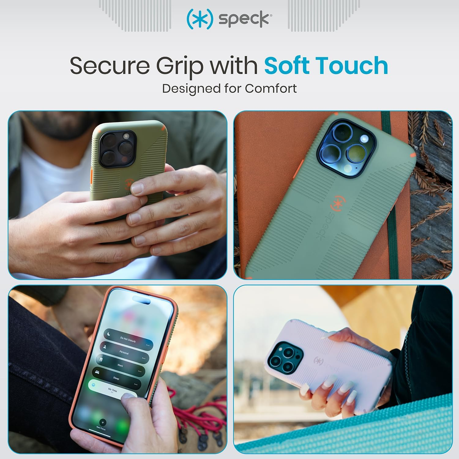 Speck Iphone 15 Case - Built for Magsafe, Drop Protection Grip &ndash; for Iphone 15 Iphone 14 & Iphone 13 - Scratch Resistant, Soft Touch, 6.1 Inch Phone Case - Candyshell Grip Black/Slate Grey - Black/Slate Grey image number 2