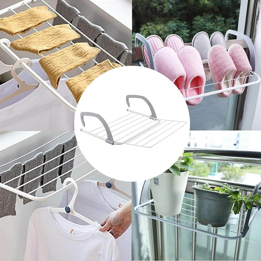 Radiator Clothes Airer Rack, Balcony Laundry Airer, 5 Bar Clothes Rack Indoor with Adjustable Arms, Radiators Hanger for Indoor Air Drying and Hanging, Towels, Coat, Lingerie image number 2