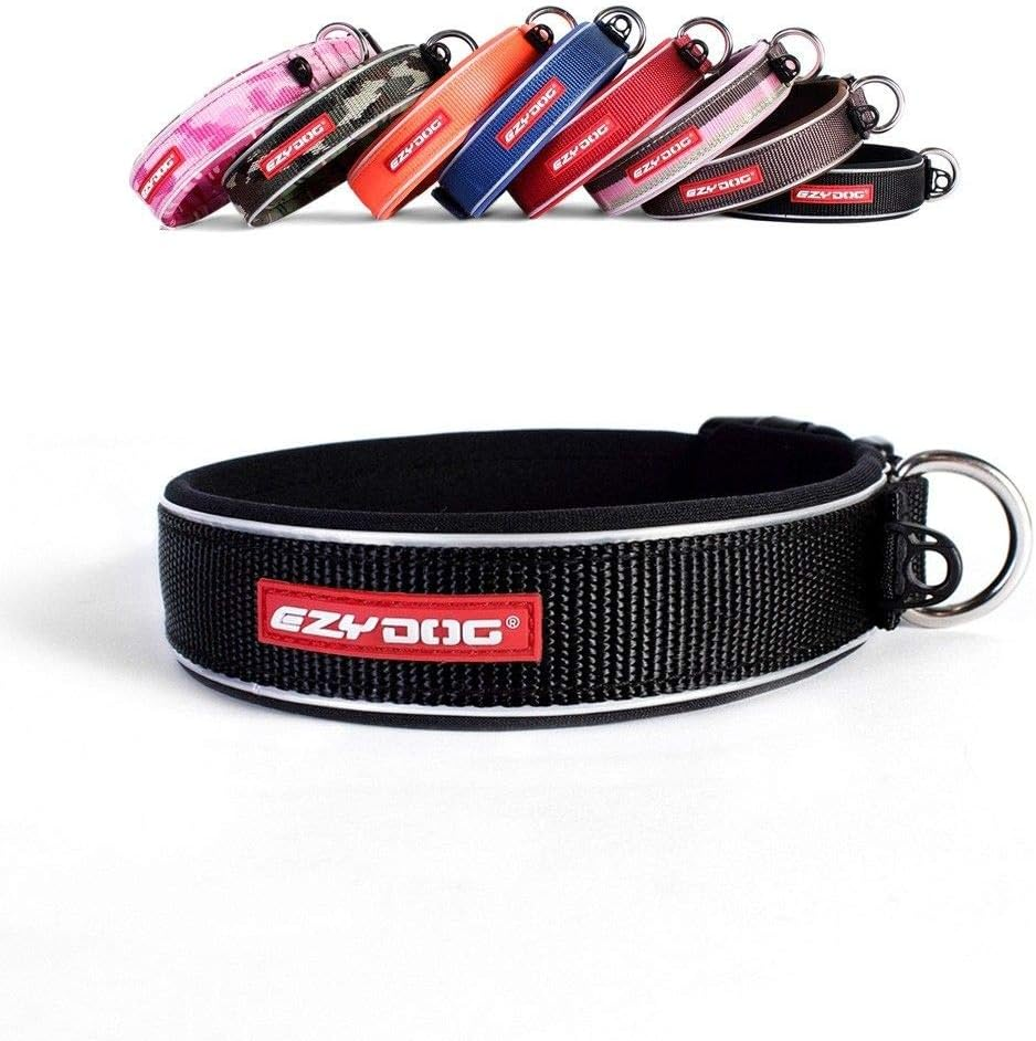 EZYDOG Classic Neo Dog Collar | Dog Collar Small, Medium, Large Dogs, Reflective Dog Collar, Supreme Comfort, Soft Neoprene Material, Non-Corrosive (Chocolate)