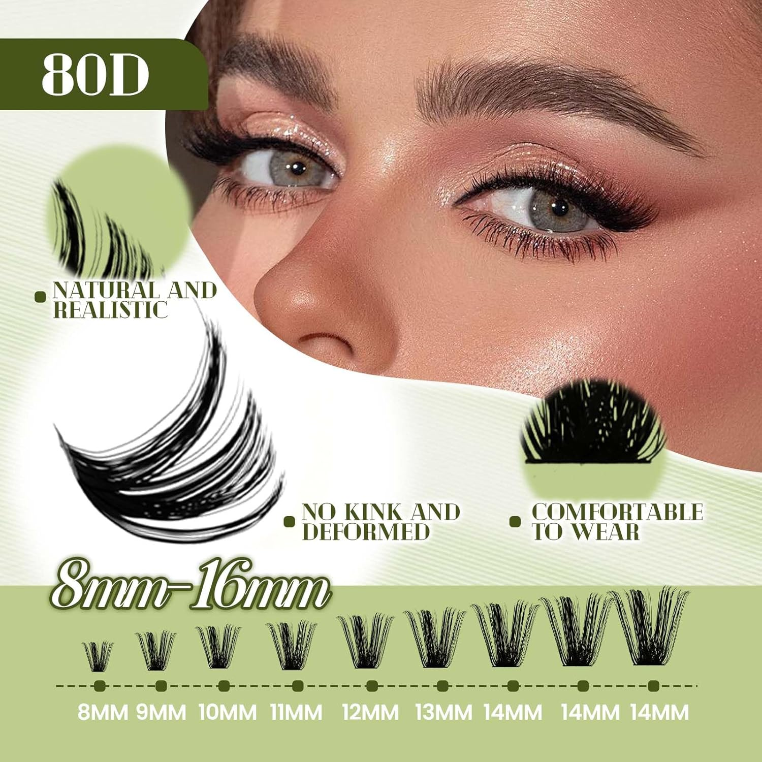 DIY 80D Ultra Volume Lash Kit - 280 Faux Mink Cluster Lashes 8-16Mm with Bond, Seal & Remover + Tweezers image number 4