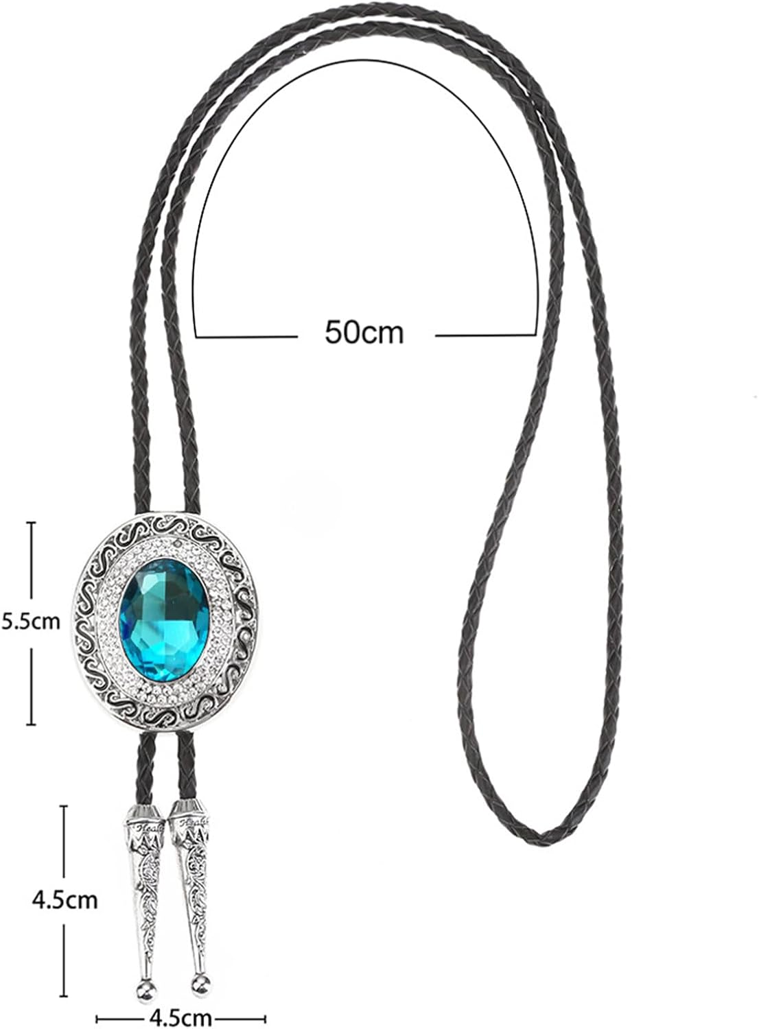 Doitby Western Bolo Tie Cowboy Bolo Ties Rhinestone Necklace Bola Tie for Men Women - Red image number 7