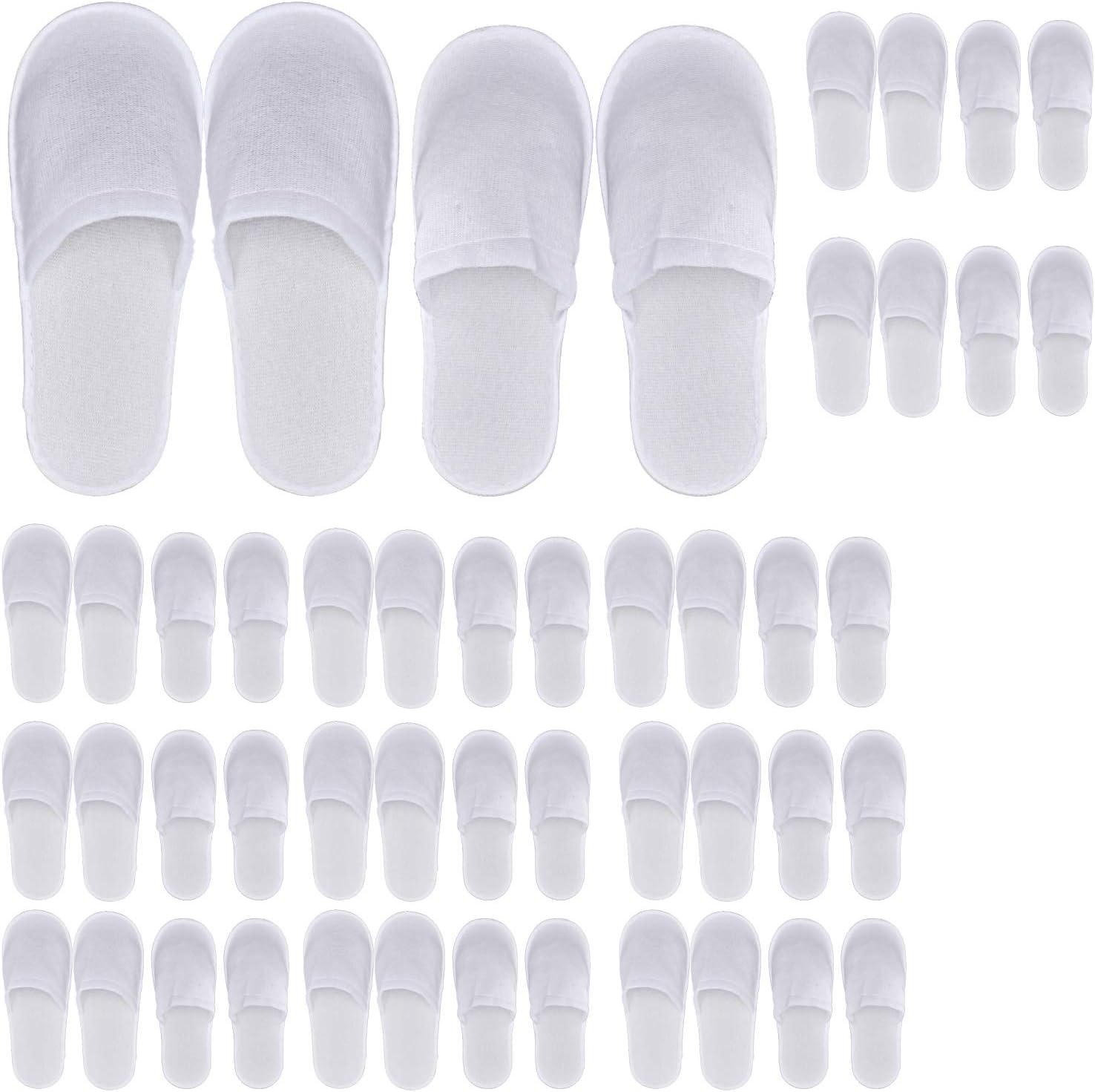 Spa Slippers,Cotton Velvet Closed Toe Disposable Slippers,Non-Slip Slippers Fit Size for Men and Women for Hotel Home Guest Used