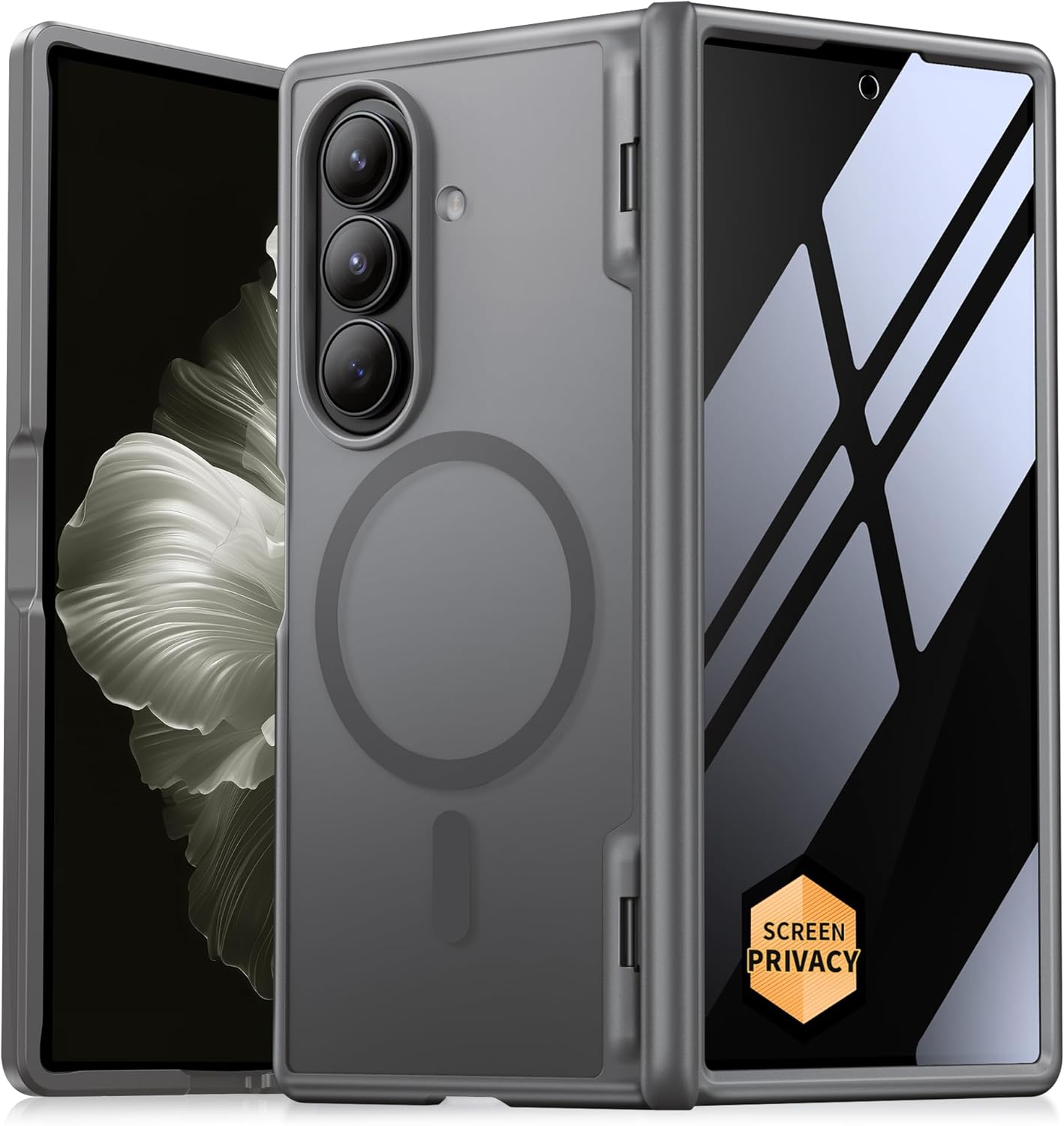 MOBOSI Magnetic for Z Fold 7 Case with Privacy Screen Protector, Compatible with Magsafe, Full-Body Coverage Hinge Protection, Shockproof Rugged Slim Phone Case for Samsung Galaxy Z Fold7, Black