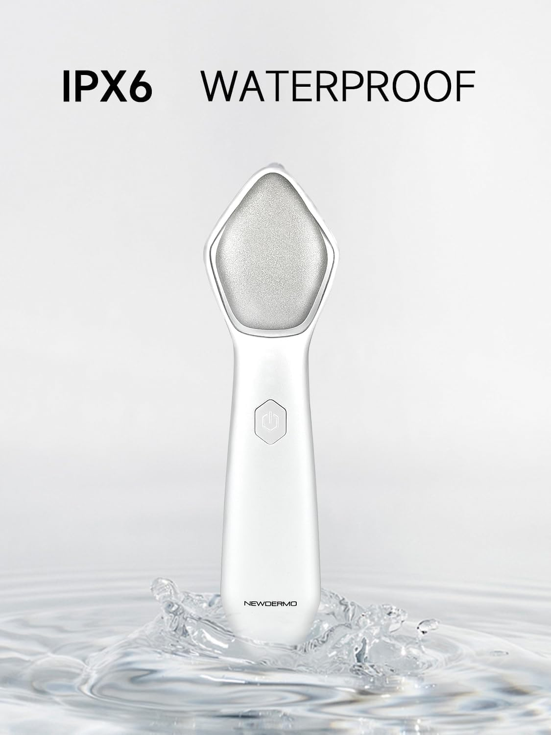 NEWDERMO Microdermabrasion Machine Pro, Large Diamond Electric Microdermabrasion Wand Tool with 3 Levels Frequency for Face Body Exfoliate Skin Care(White) - White image number 1