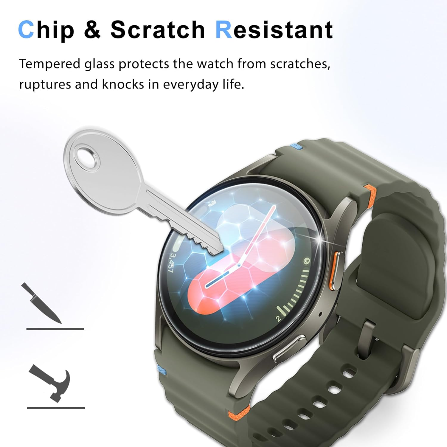 VASG [5 Pack] Hard PC Case Compatible with Apple Watch Series 6 / SE / Series 5 / Series 4 40Mm with Built in 9H Tempered Glass Screen Protector, Touch-Sensitive Ultra-Thin All-Around Full Cover Bumper Compatible with Iwatch 40Mm image number 5