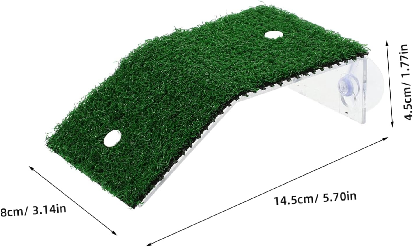 CORHAD Reptile Basking Platform for Aquatic Turtles Crab Climbing Ramp Simulation Grass Accessory for Fish Tanks Small Size for Aquariums and Terrariums image number 4