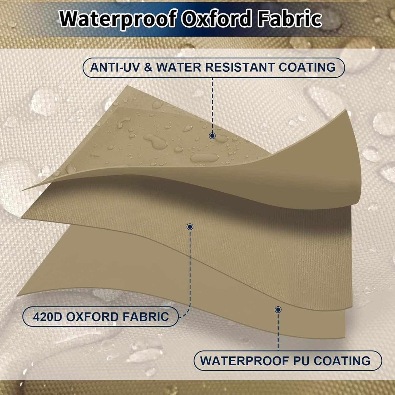 Outdoor Patio Heater Cover - 420D Heavy Duty Waterproof Windproof Protector | Standing Pyramid Heater Cover - for Lawn Deck Backyard Garden Yard image number 6