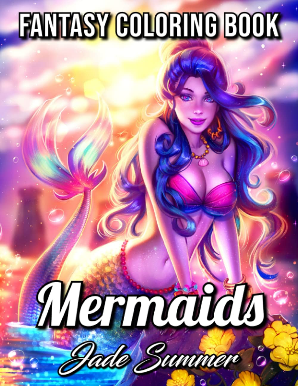 Mermaids: an Adult Coloring Book with Beautiful Fantasy Women, Underwater Ocean Realms, Fun Sea Animals and Relaxing Tropical Beaches image number 6