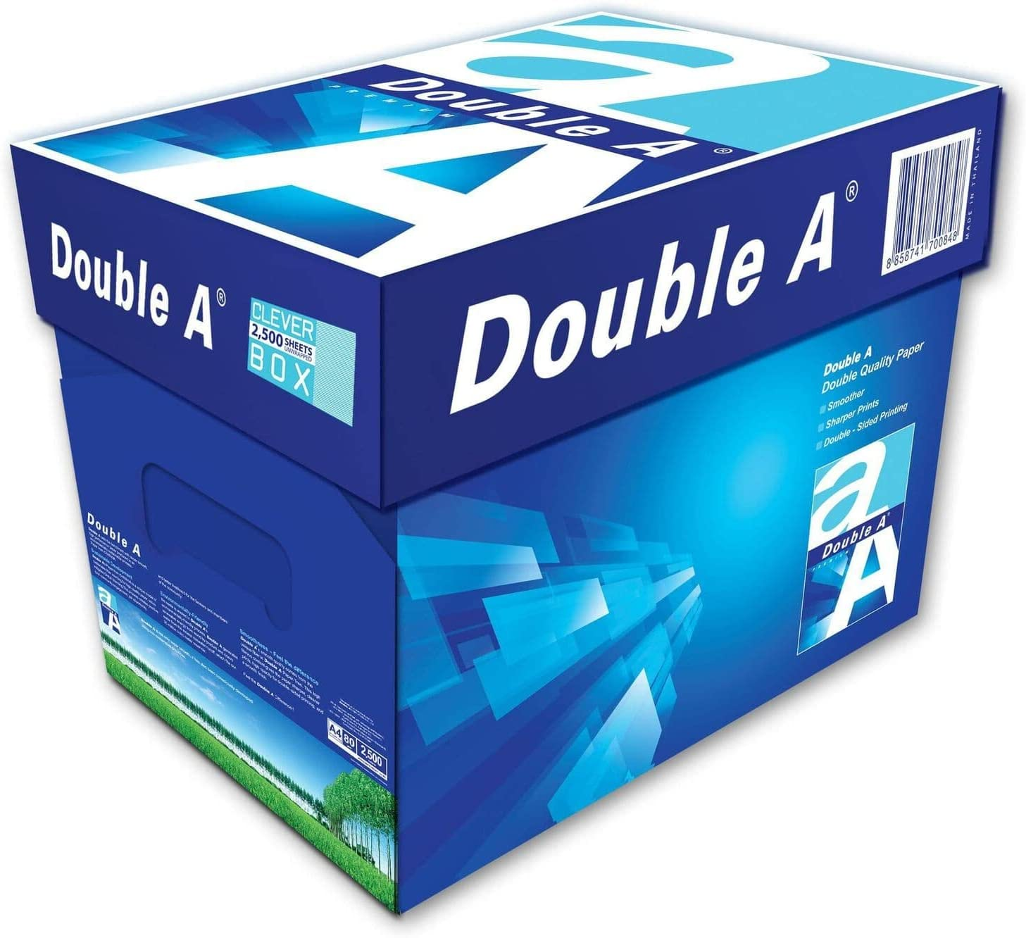 Double A, A4 Ream Paper, A4 80 GSM, 2500 Sheets, White, Clever Easy to Open Box - 1 Pack image number 2