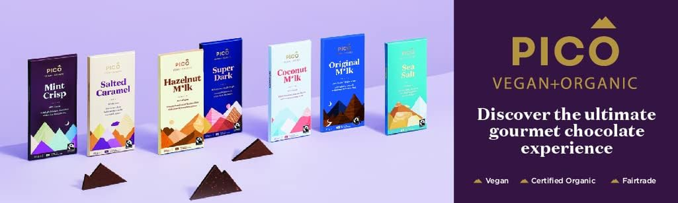 Pico Chocolate, Organic Hazelnut Milk - 10 Pack X 80G Blocks image number 4