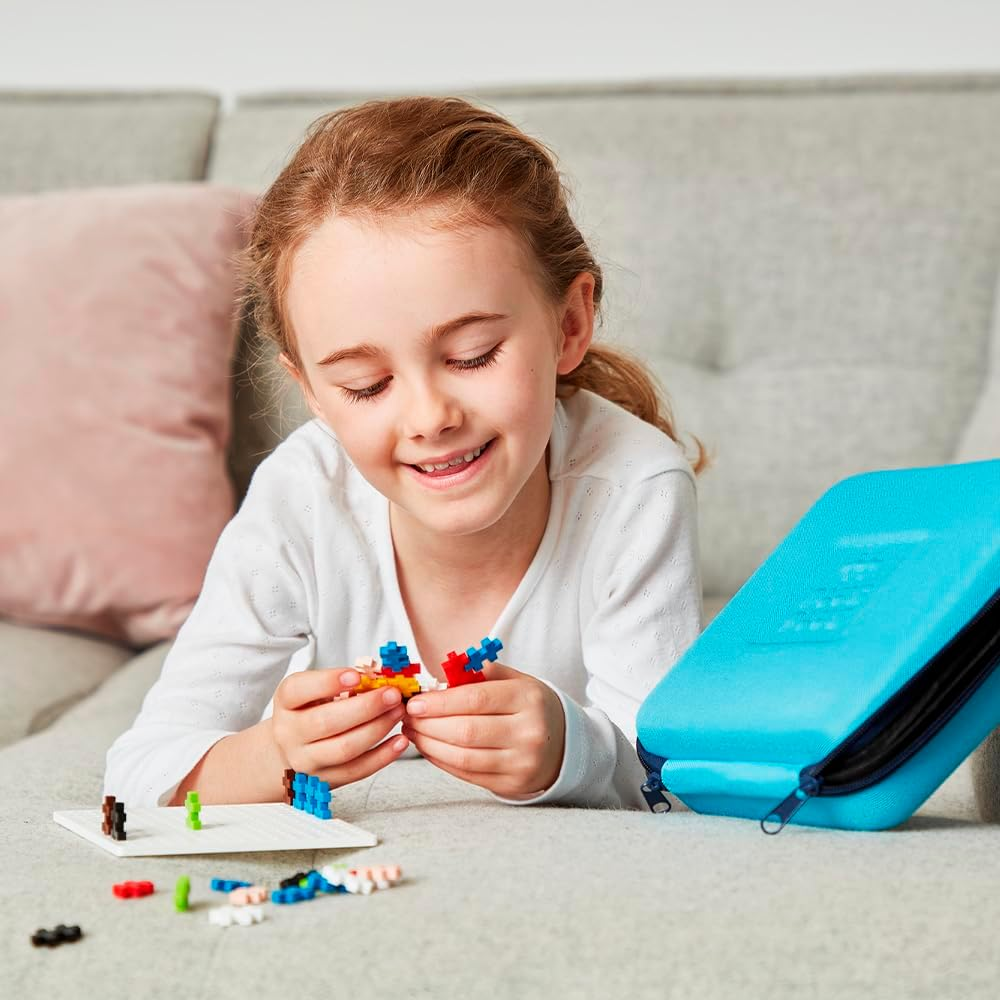 Plus-Plus Building Block 100-Pieces Set in Blue Travel Case image number 6