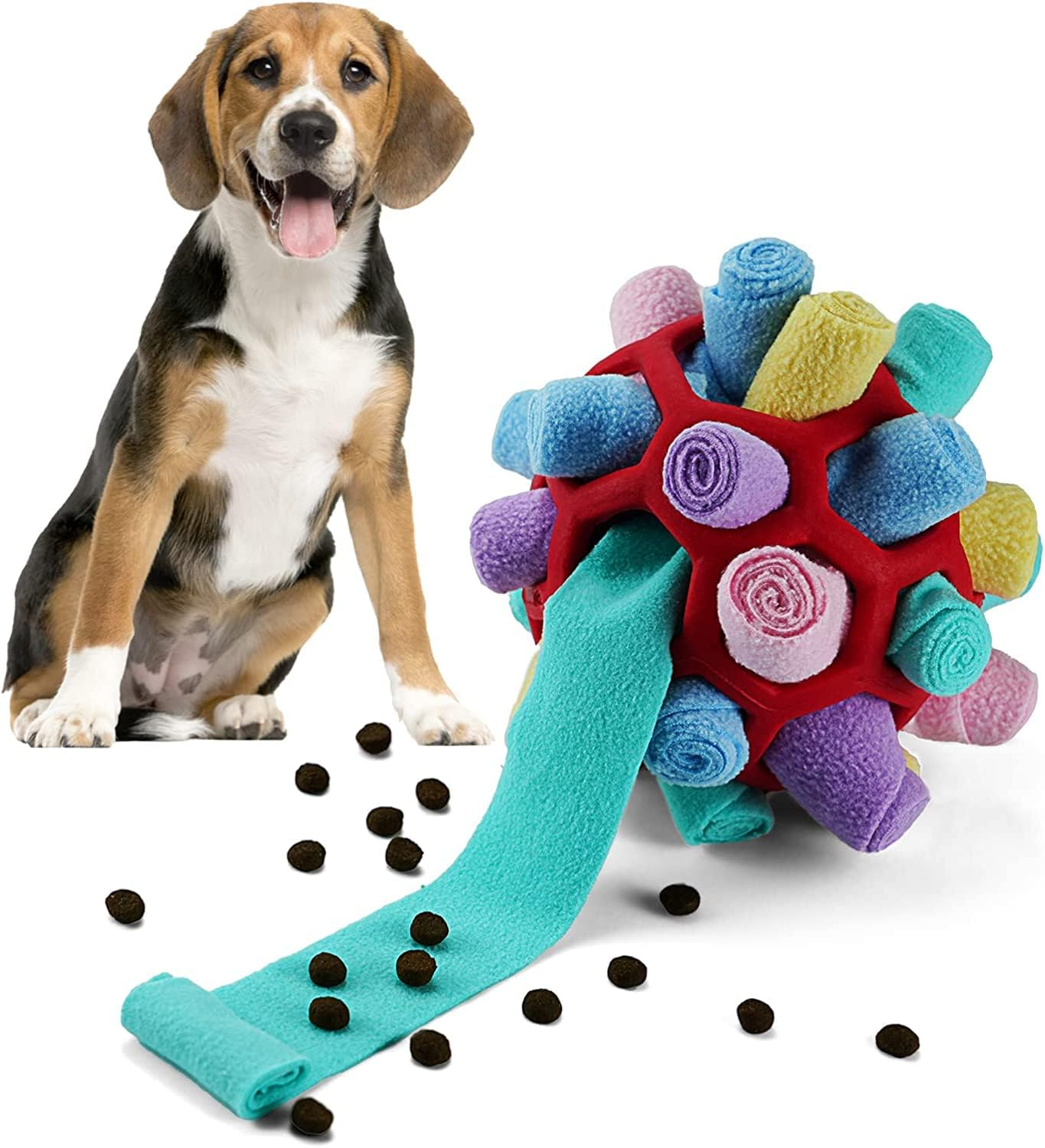 Dog Snuffle Ball Toy,Dog Interactive Puzzle Toys Dog Toys for Slow Feeder Training Dog Chew Toys for Encourage Natural Foraging Skills (A)