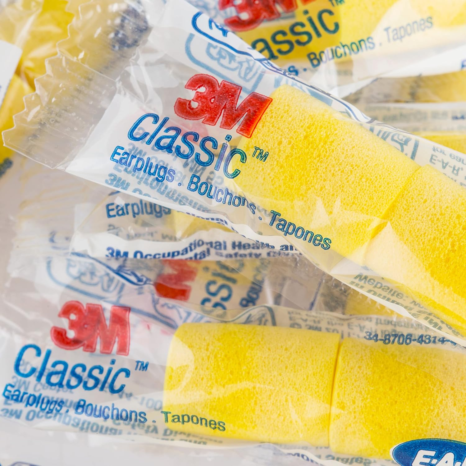 3M E-A-R Classic Uncorded Earplugs, Hearing Conservation 312-1201 in Poly Bag, 200 Pairs image number 1