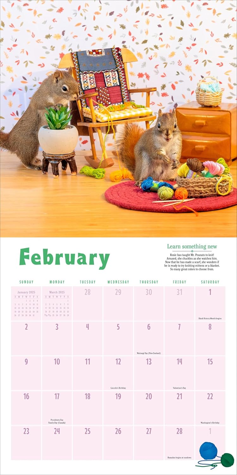 The Secret Life of Squirrels Wall Calendar 2025 image number 4