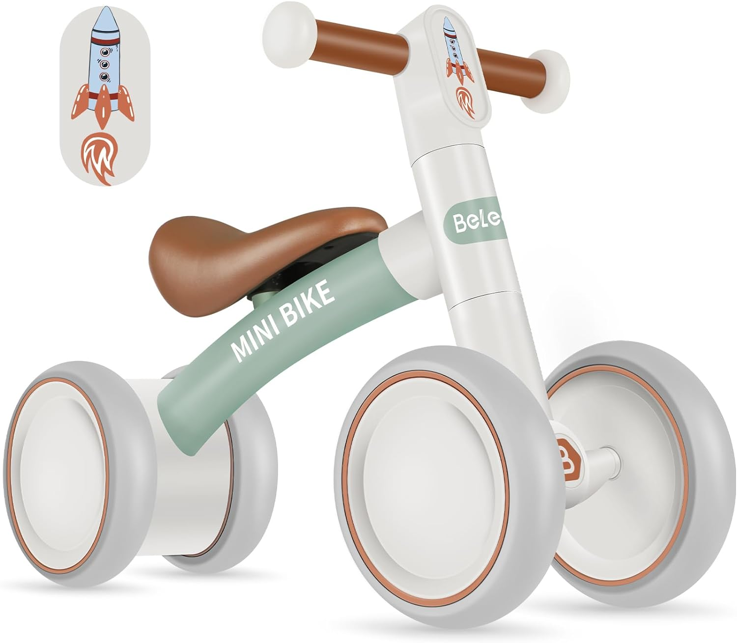 BELEEV B1 Baby Balance Bike for 1-2 Year Old, Toddler First Starter Bike for Kids Girls Boys 10-24 Month, Lightweight Walker Bike with 4 Silence Wheels, 135&deg; Safe Limited Steer, Soft Wide Seat