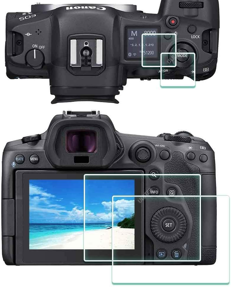EOS R5 Top + Screen Protector for Canon EOS R5 Camera [2+2Pack], ULBTER 0.3Mm High Definition 9H Hardness Canon EOSR5 Tempered Glass Screen Protector, Anti-Scrach Anti-Fingerprint Anti-Bubble image number 6