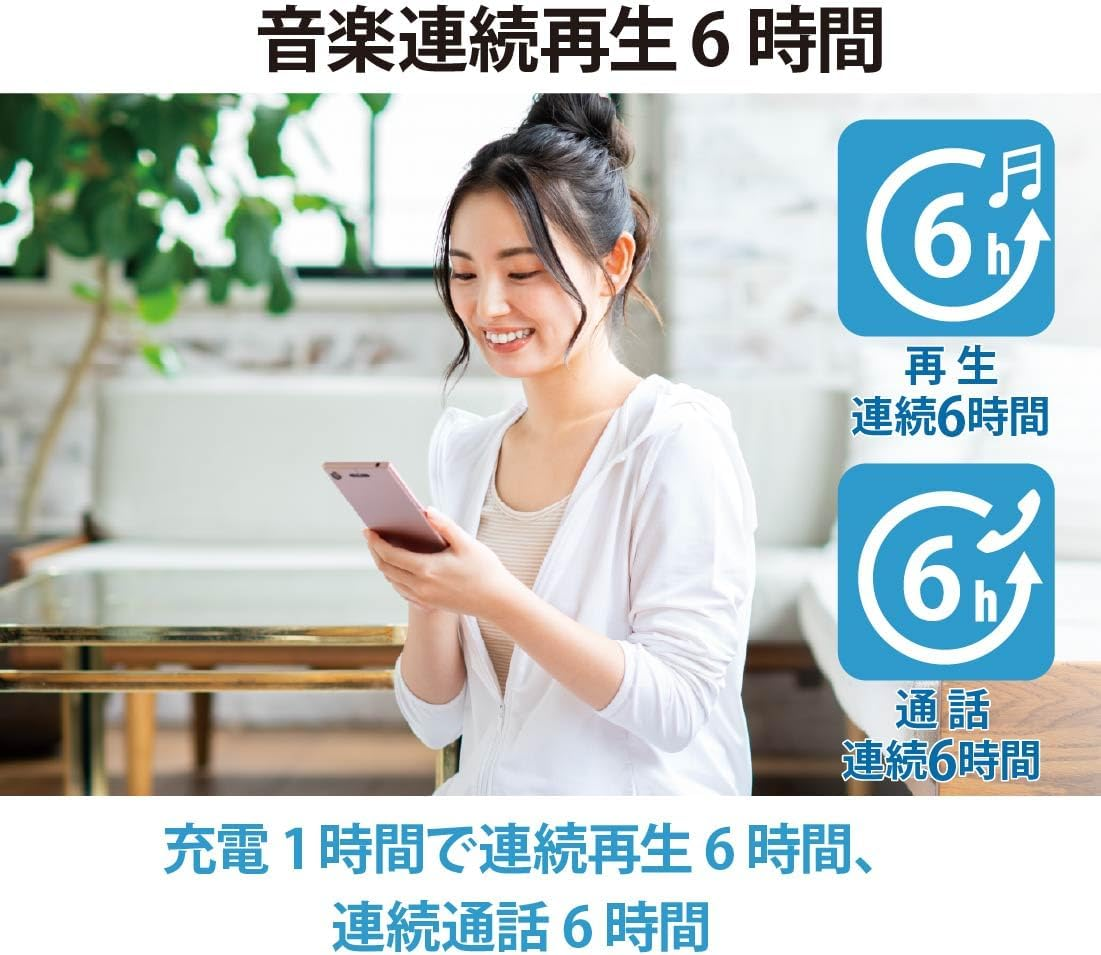 Ohm Electric Audiocomm Wireless Earphones, Earphones, Microphone, Smartphone Calls, Headset, Stereo Earphones, Neck Earphones, In-Ear Type, Bluetooth 5.3, Wireless Stereo Inner Phone, Black, - Silver image number 5