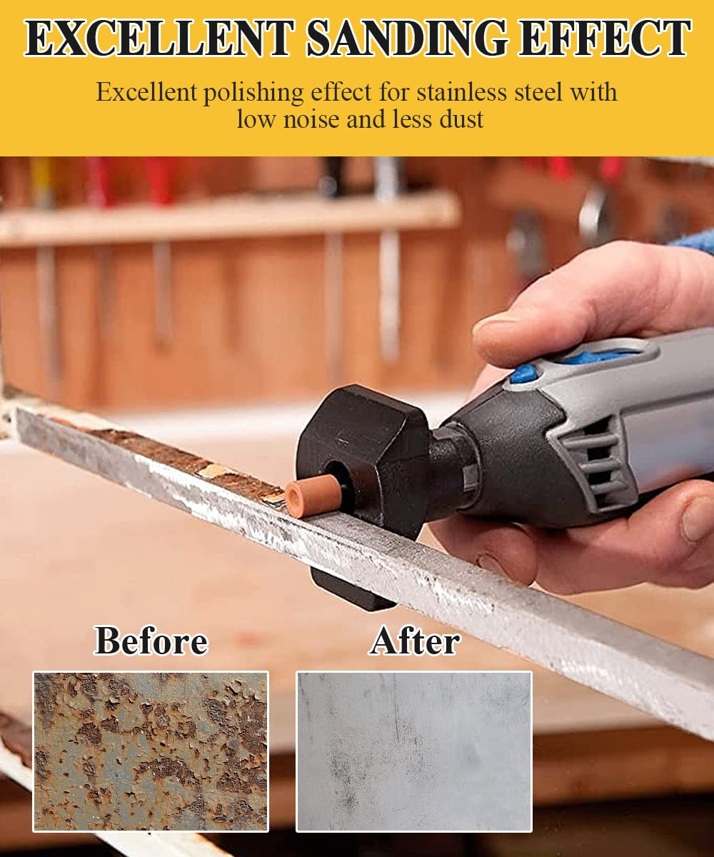 Sanding Bits for Dremel Rotary Tool, Grinding Stone Sanding Drill Bits with 1/8" Shank, Aluminium Oxide Tough Enough to Metal Rust Removal/Smoothing/Sharpening, Different Shape Meet More Needs, 42Pcs image number 4