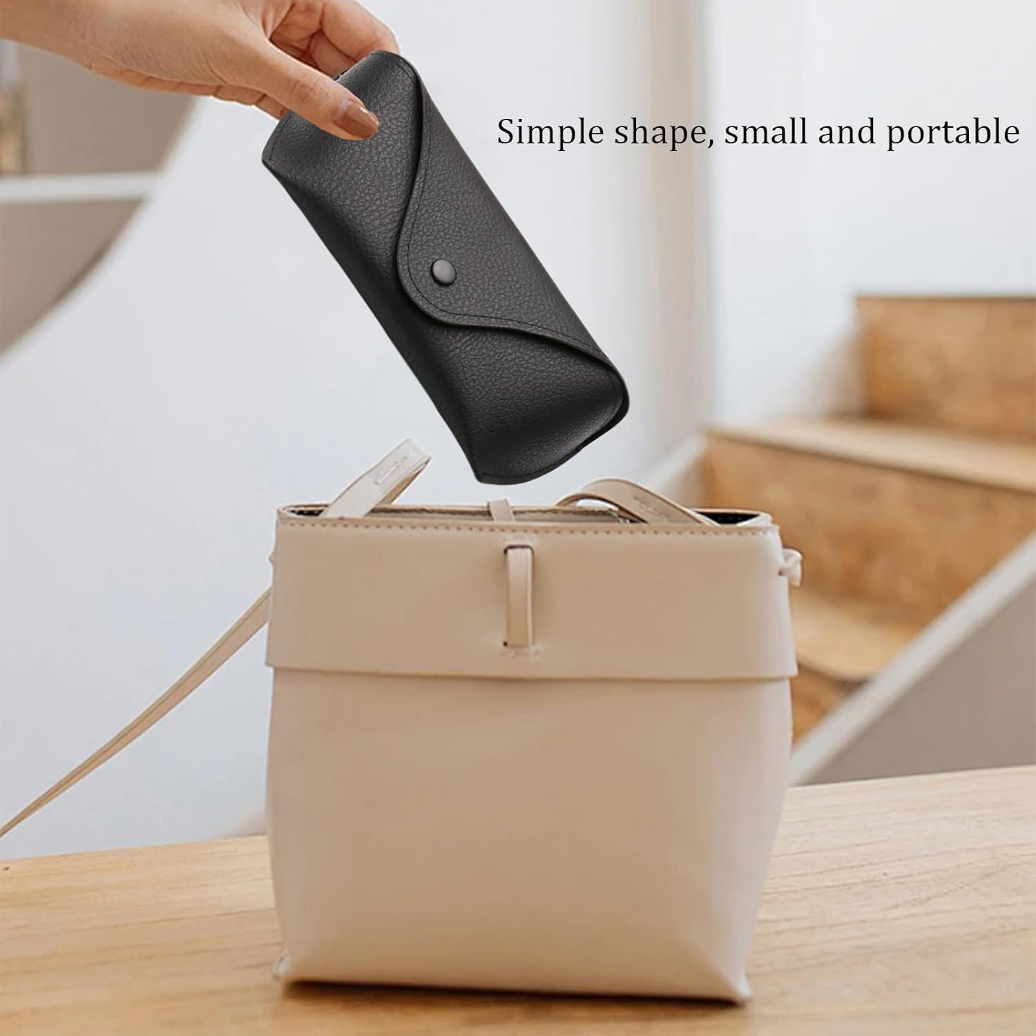 ZGWANSUI PU Leather Sunglass Eyeglass Case, Soft Eye Glasses Case for Men Women Adults, Portable Slim Reading Glasses Carrying Case image number 2