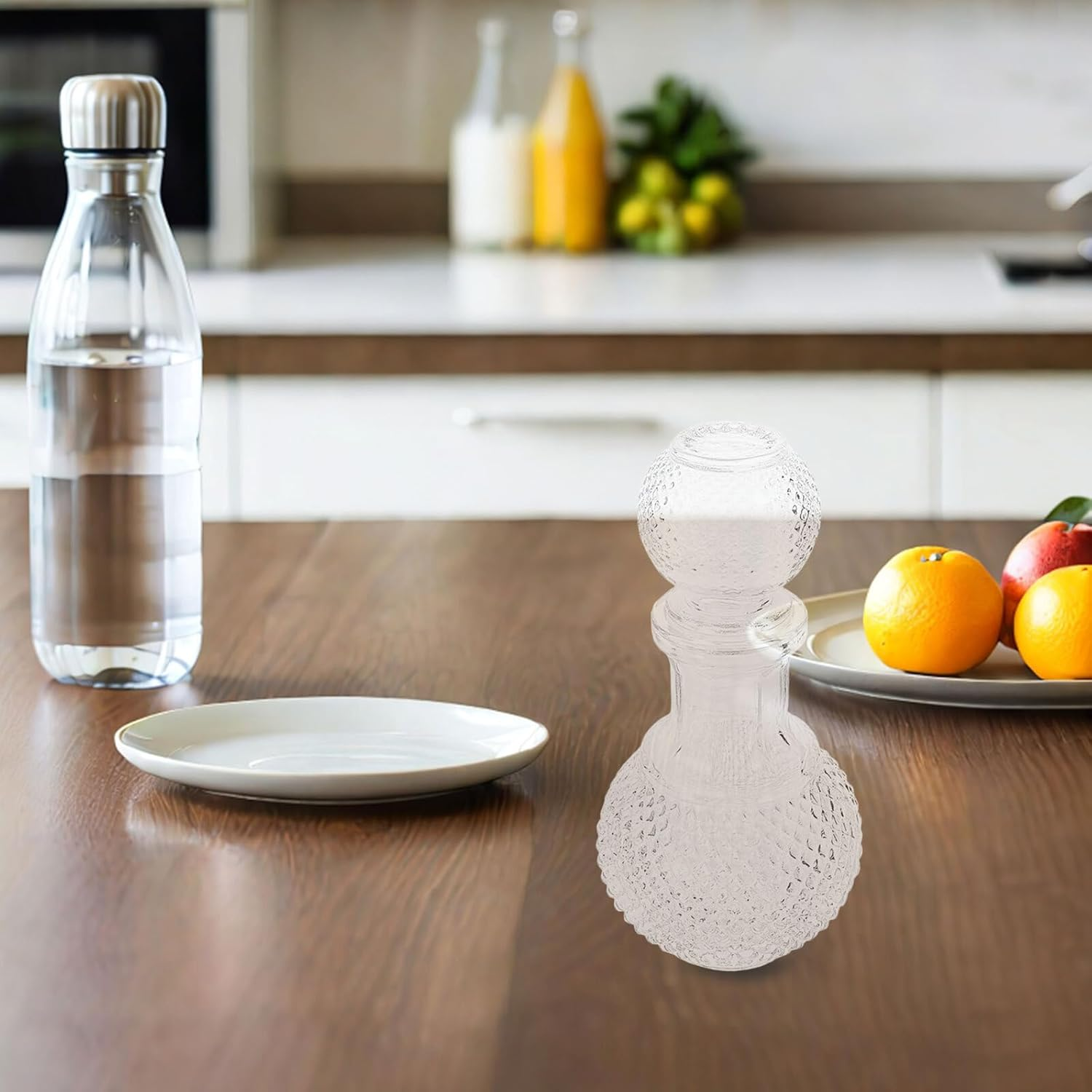 NAMOARLY 2Pcs 250Ml Thickened Glass Liquor Decanter Set Earth Design Whiskey and Wine Cocktail Packaging Bottles for Home Bar and Hotel Use