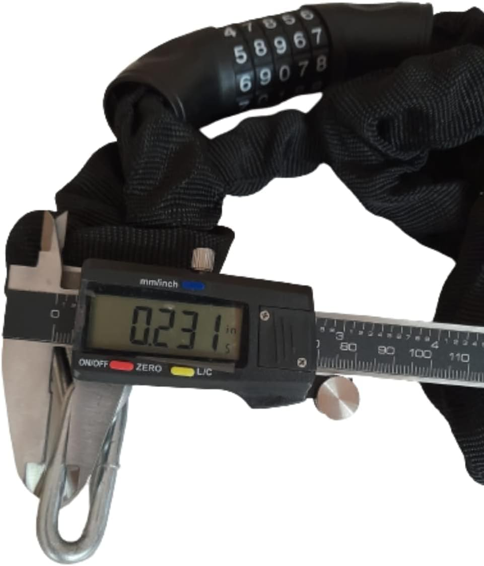 Enzzone Bike Lock Heavy Duty anti Theft Alarm Bike U Lock 120Db, 16Mm Stainless Steel, 3 Keys, Spare Batteries, with Combination Chain Lock - 3'.2" in Length - Manganese Steel - Digit Resettable