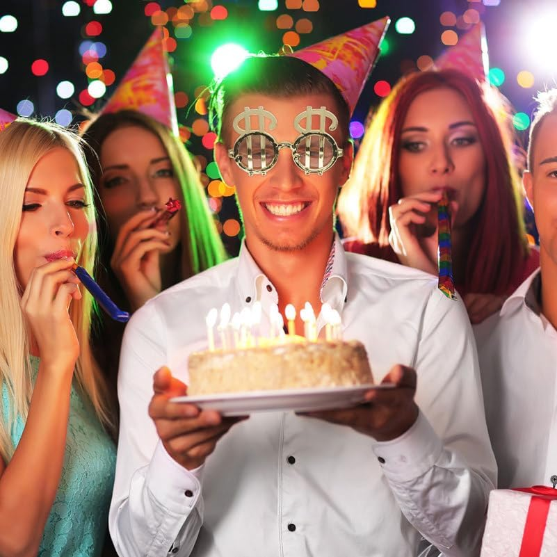 Coin Glasses Funny Party Eyewear Lightweight Plastic Glasses Photo Booth Props Novelty Festival for Adults and Kids image number 2