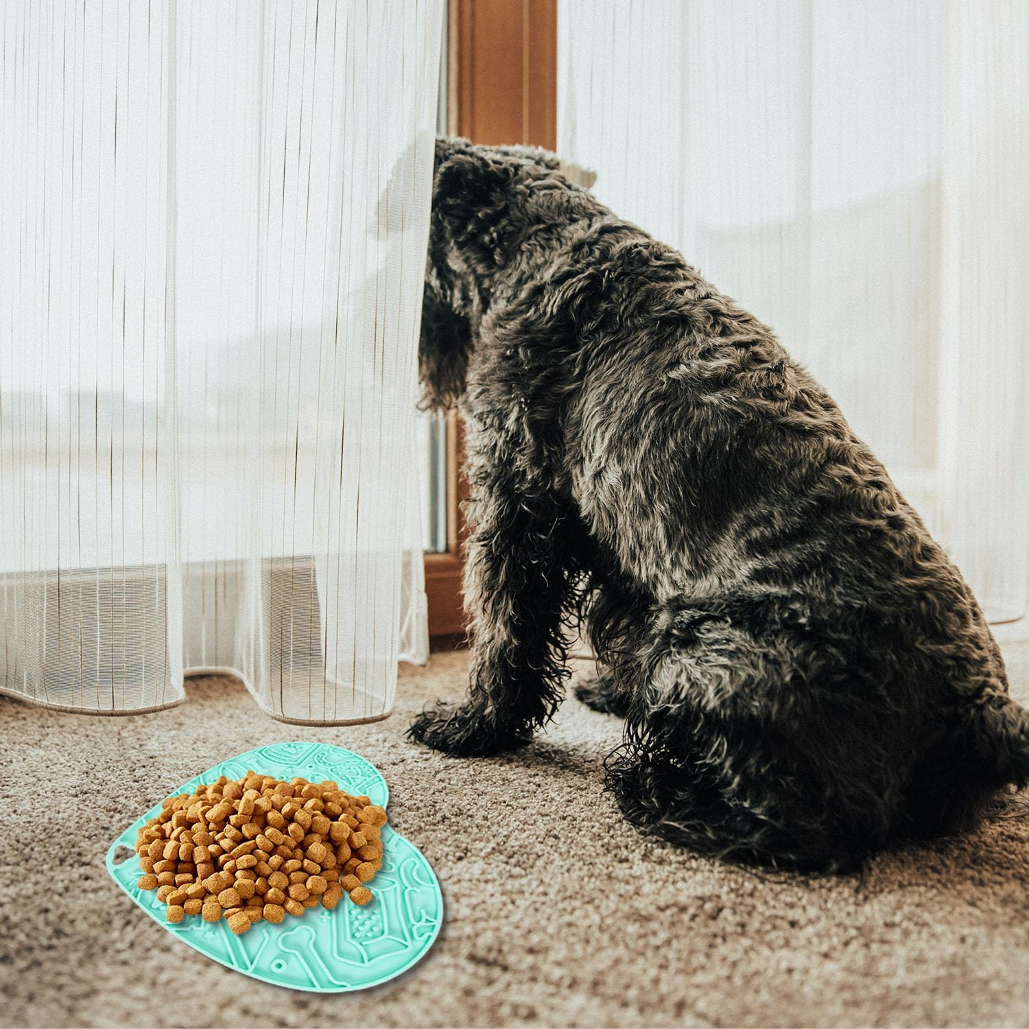 Aruicheng Lick Mat Dog Premium Lick Mat Dog Slow Feeder Dog Lick Mat with Suction Power for Relief of Dog Anxiety Cat Lick Mat Light Blue Lick Mat for Dogs image number 2