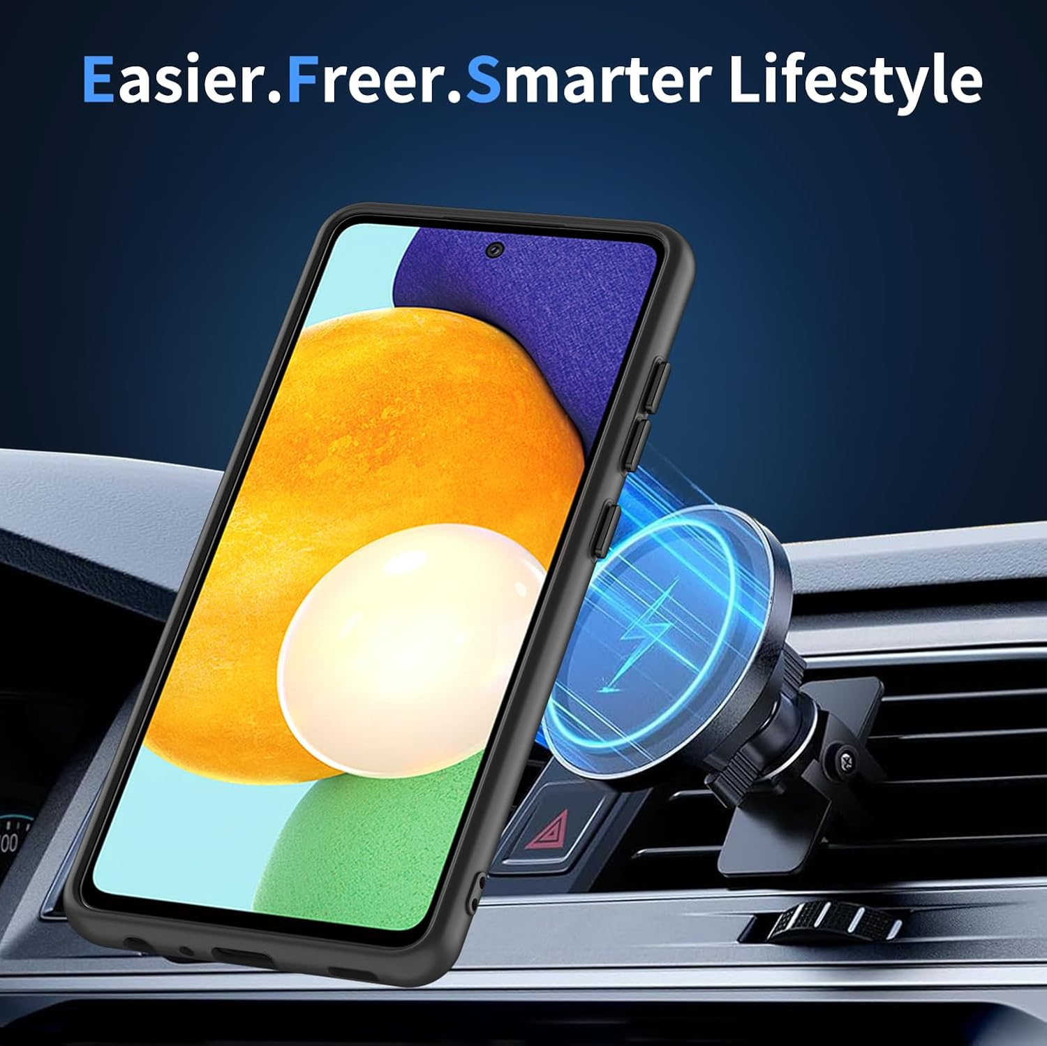 AOMYKE Magnetic Case for Samsung Galaxy A52 / A52S 5G Mobile Phone Case for Samsung Galaxy A52 / A52S 5G Compatible with Magsafe Translucent Matte Anti-Fingerprint PC Back + TPU Bumper - Black image number 5