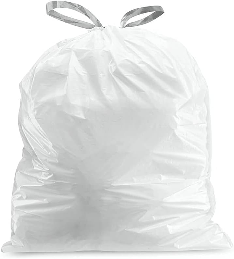 Plasticplace Custom Fit Trash Bags, Compatible with Simplehuman Code V (200 Count) White Drawstring Garbage Liners 4.2-4.8 Gallon/ 16-18 Liter, 14.5" X 27.5" image number 5