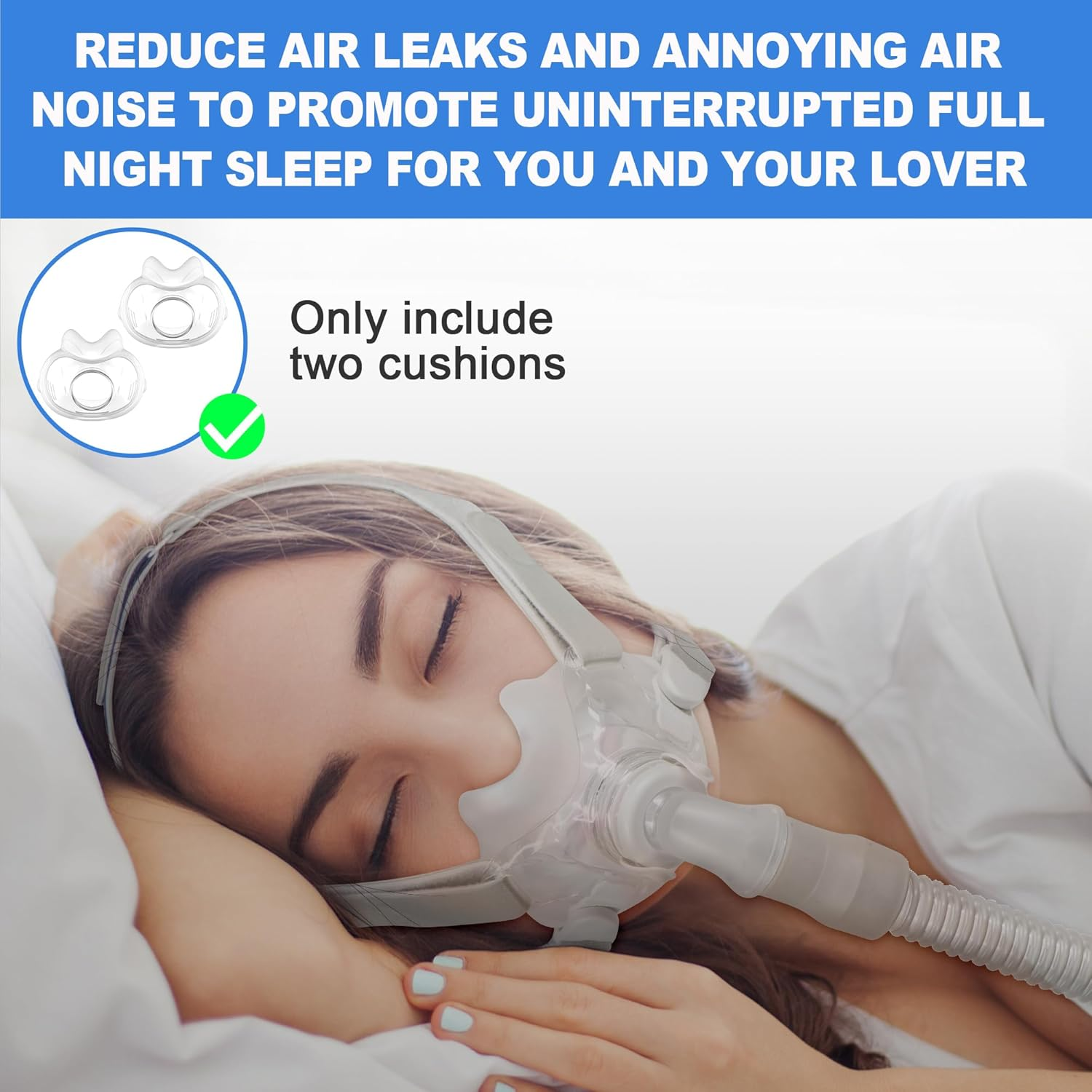 2 Packs Replacement Cushion Compatible with Airfit F30, Size Range from 1.3-1.9 Inch, Reliable Seal & Comfortable Fit, Compatible with Original Frame, Excellent-Value & Durable CPAP Mask Supplies by Airsmart (M) image number 2