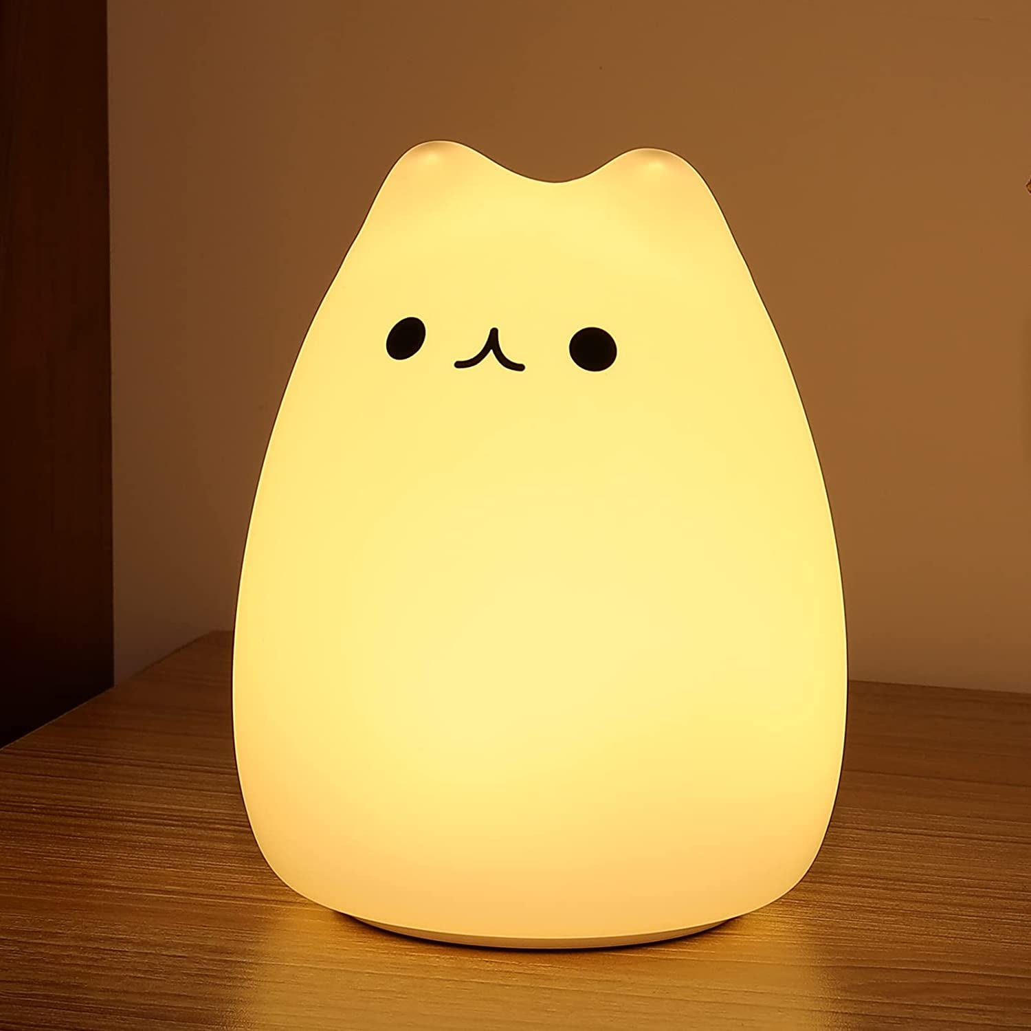 Zklili Kids Night Light, Cute Cat Lamp for Bedroom, Birthday Gifts for Girls Boys Baby, Silicone Nursery Animals Nightlights