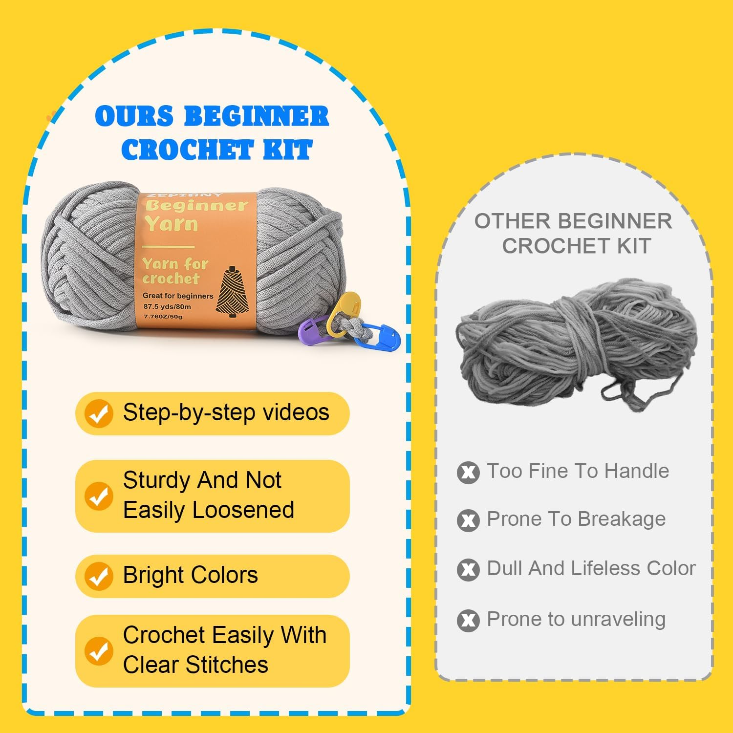 Crochet Kit for Beginners, Crochet Animal Kit, Beginner Crochet Kit Crochet Kits with Step-By-Step Video Tutorials image number 1