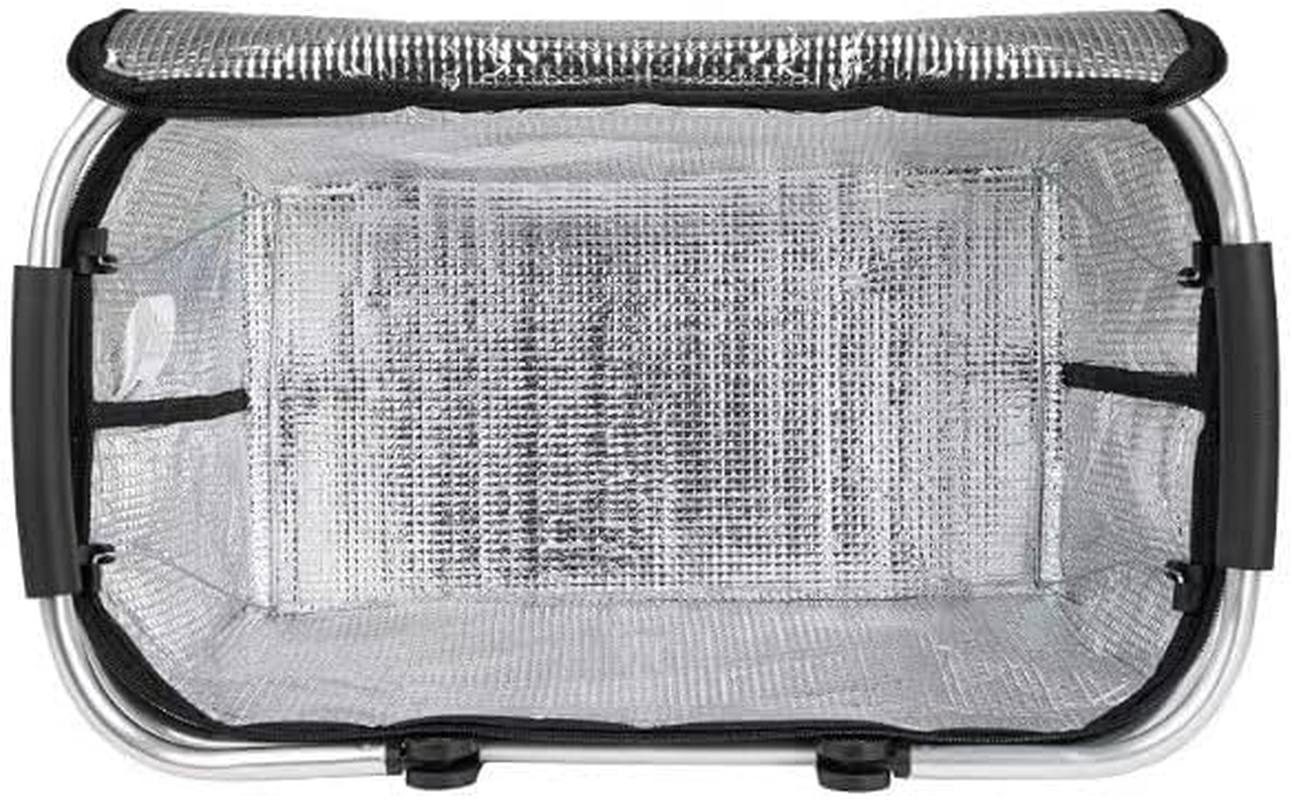 Picnic Basket Cooler Grocery Bag Laundry Basket Collapsible Portable Foldable Insulated Strong Aluminum Frame Handle for Travel, Shopping, Camping Colour Sent at Random image number 4